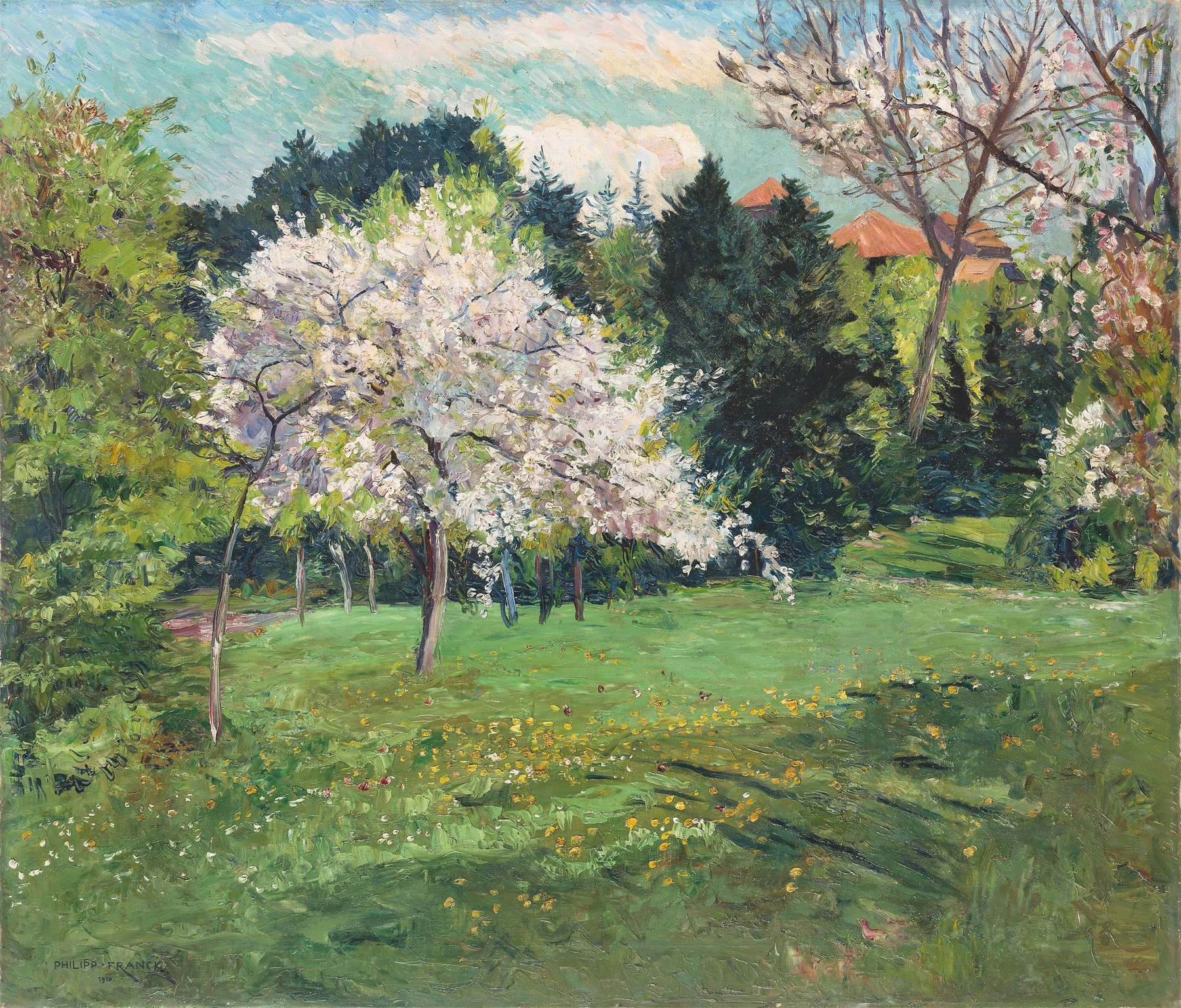 Blühender Obstbaum, by Philipp Franck, public domain