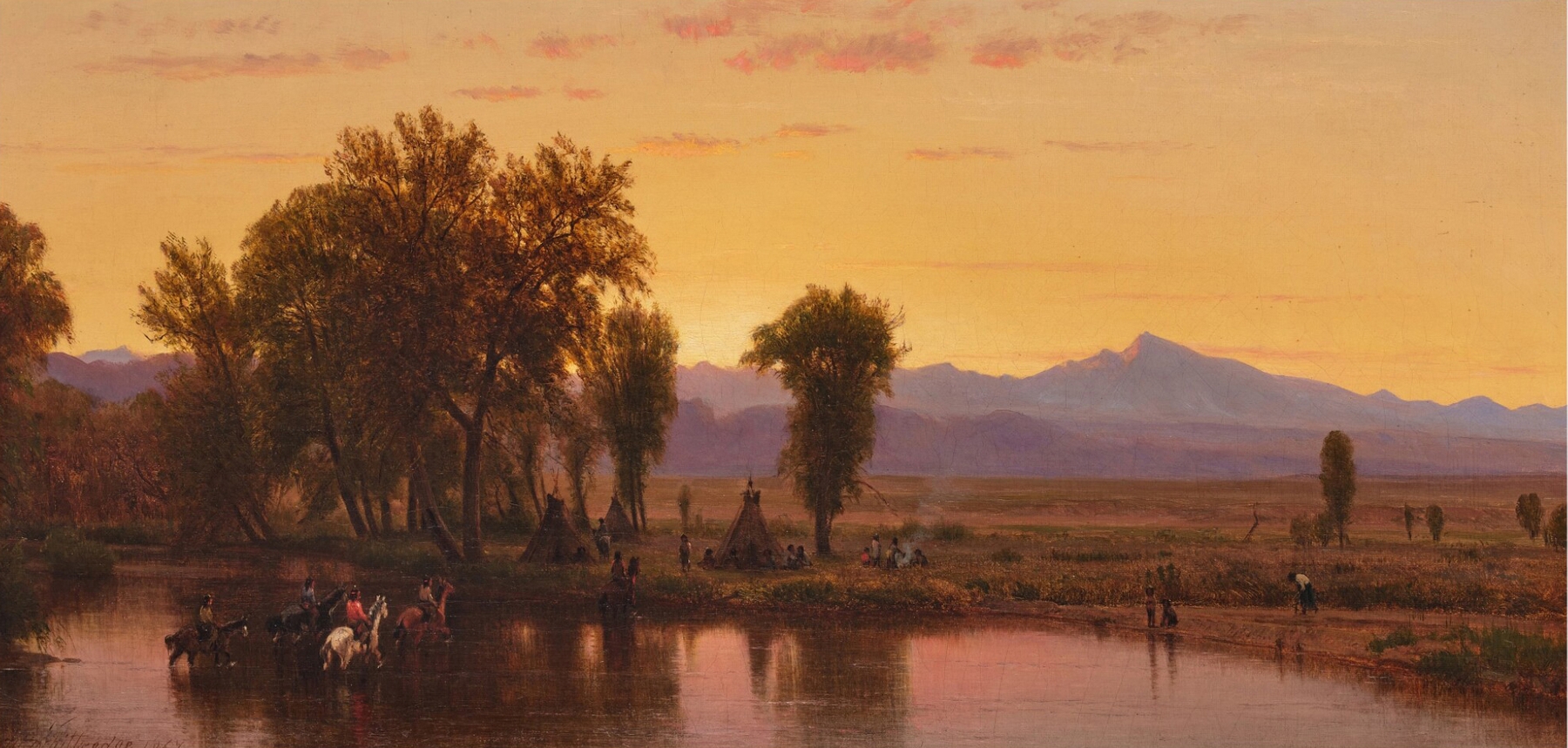 Indians Crossing the Platte River, by Worthington Whittredge, public domain