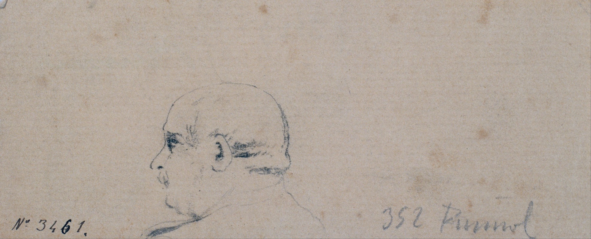 A study of a male head by Santiago Rusiñol showcasing his unique style.