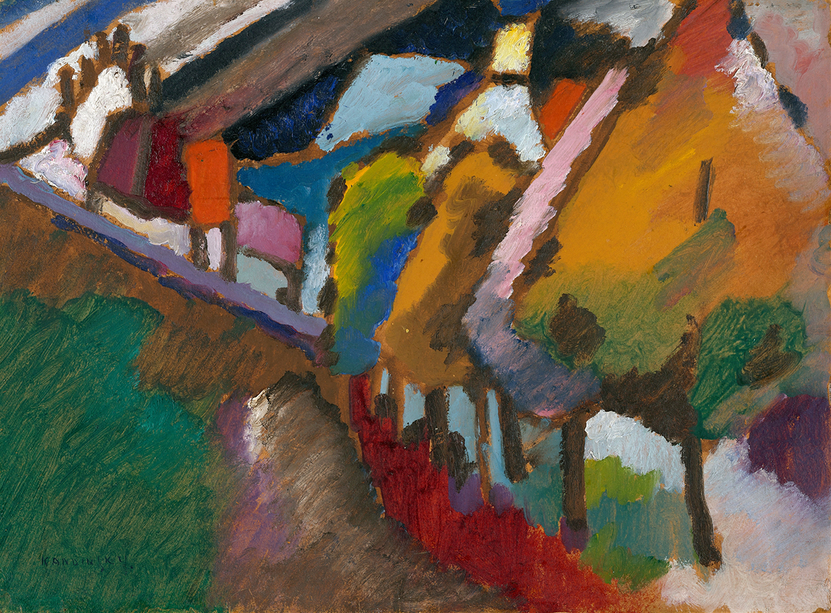 Murnau – Castle and Church, by Wassily Kandinsky, public domain