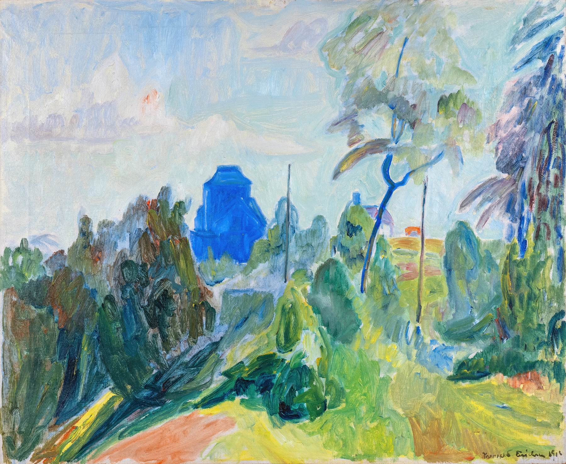 Landscape of Skåne by Thorvald Erichsen, oil painting