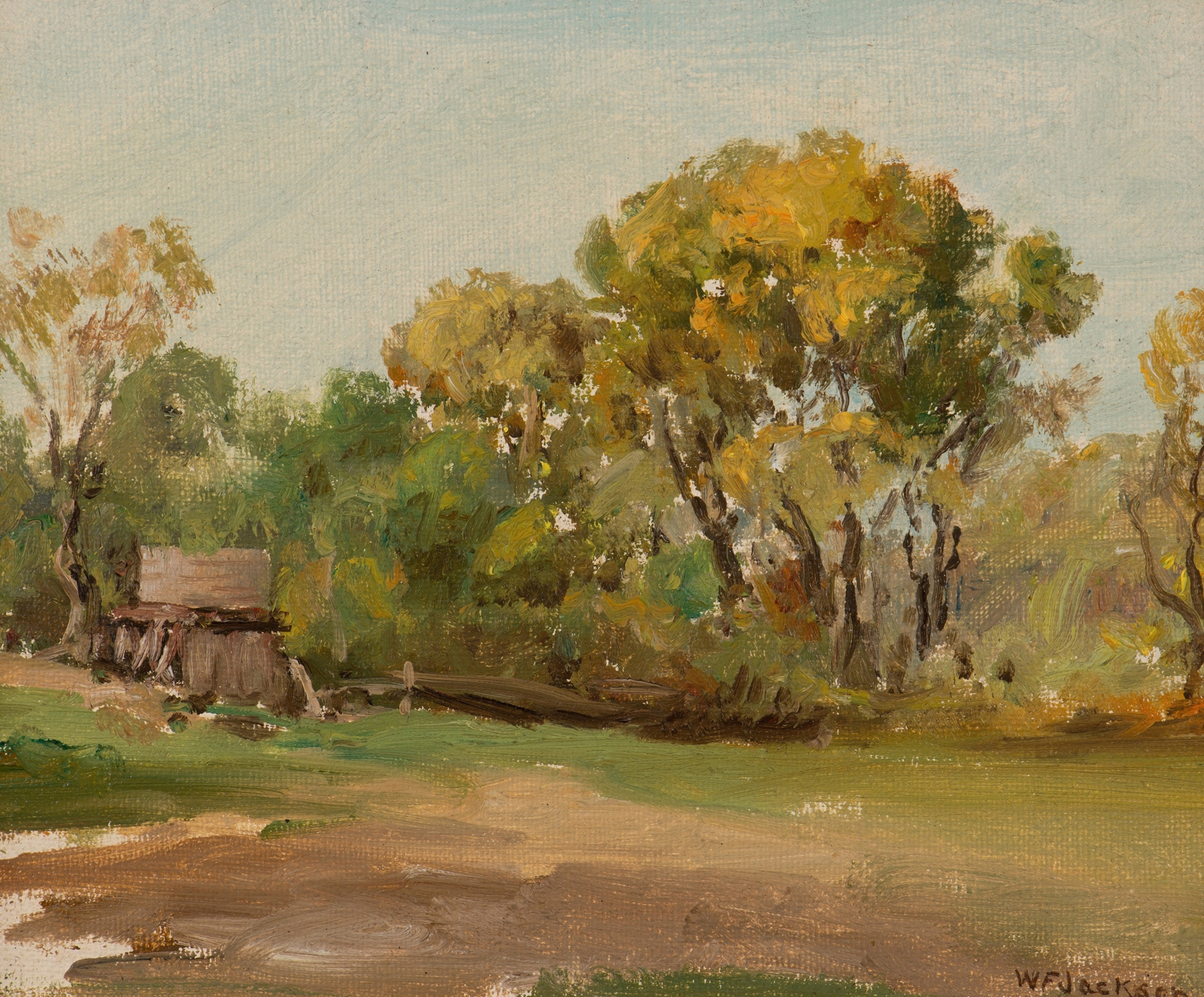 Oil painting of water currents by William Franklin Jackson