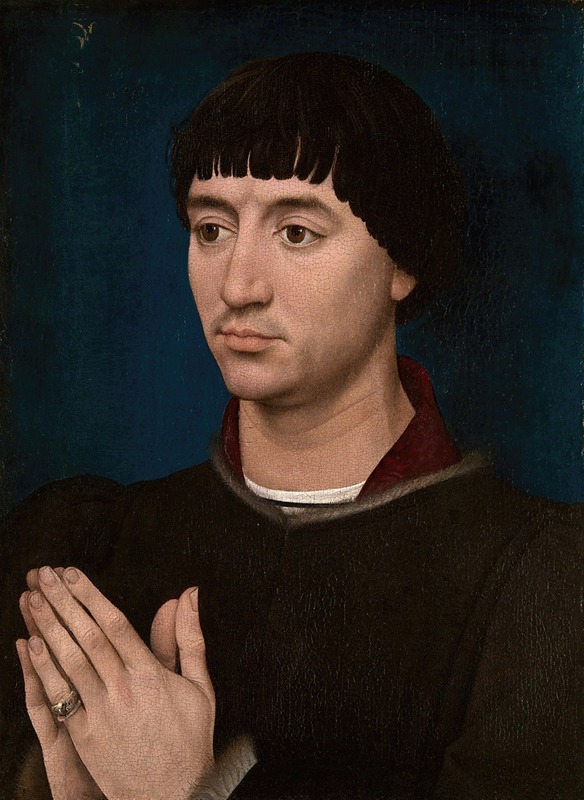 Portrait of Jean Gros by Rogier van der Weyden, oil on panel, featuring a lifelike gaze and detailed clothing.