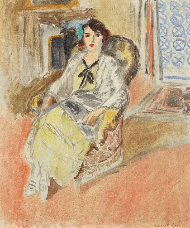 Henri Matisse's 'Jeune fille assise, robe jaune' features a young girl in a striking yellow dress.
