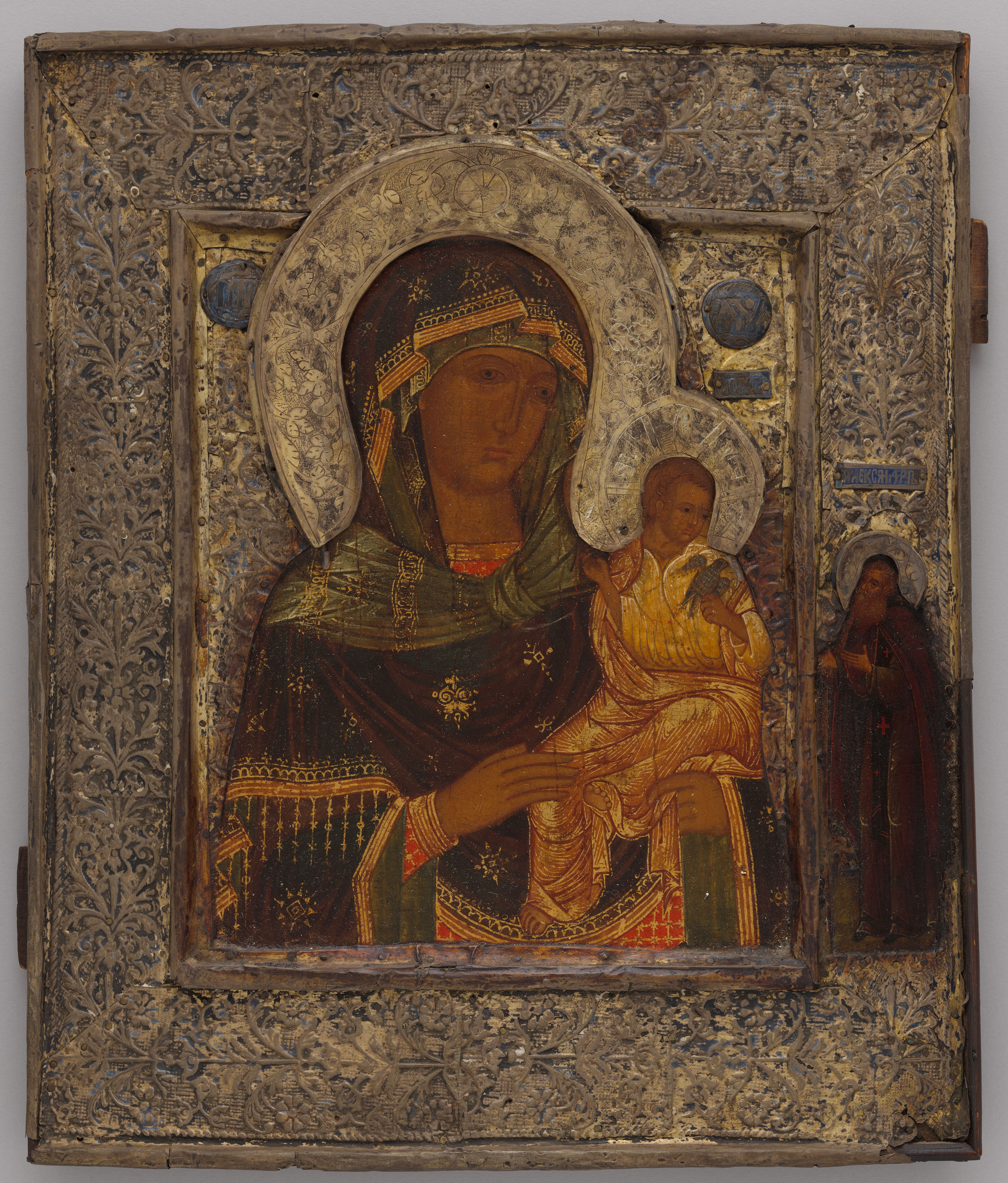 Madonna and Child Holding Dove, by Unidentified artist, public domain
