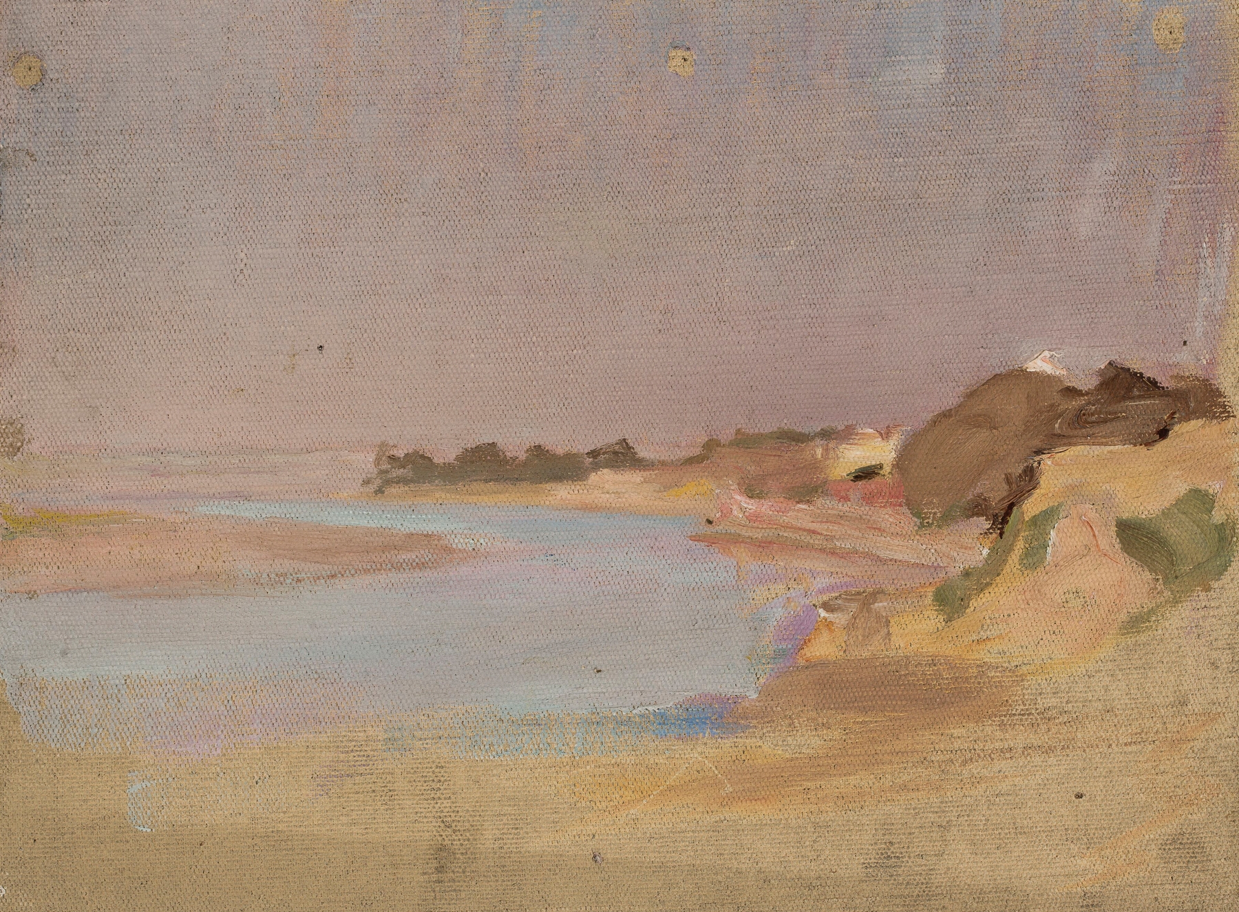 River landscape by Jan Ciągliński, 1907, oil painting