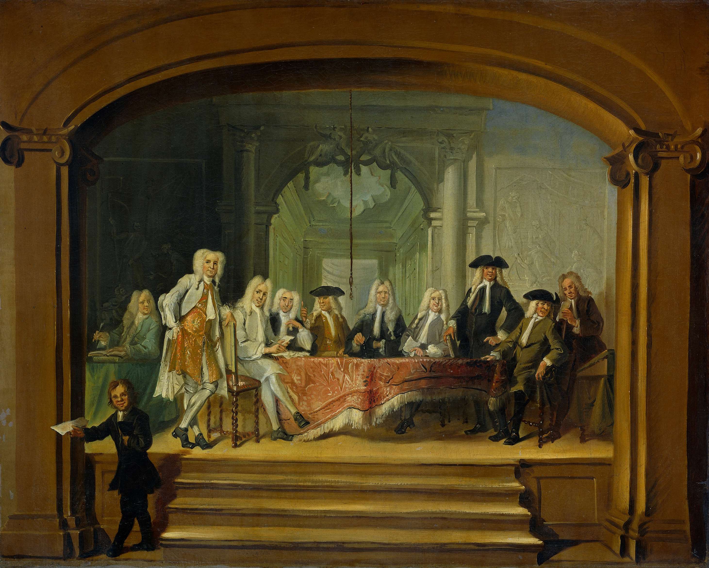 Regents of the Aalmoezeniersweeshuis Orphanage in Amsterdam, 1729, by Cornelis Troost, public domain