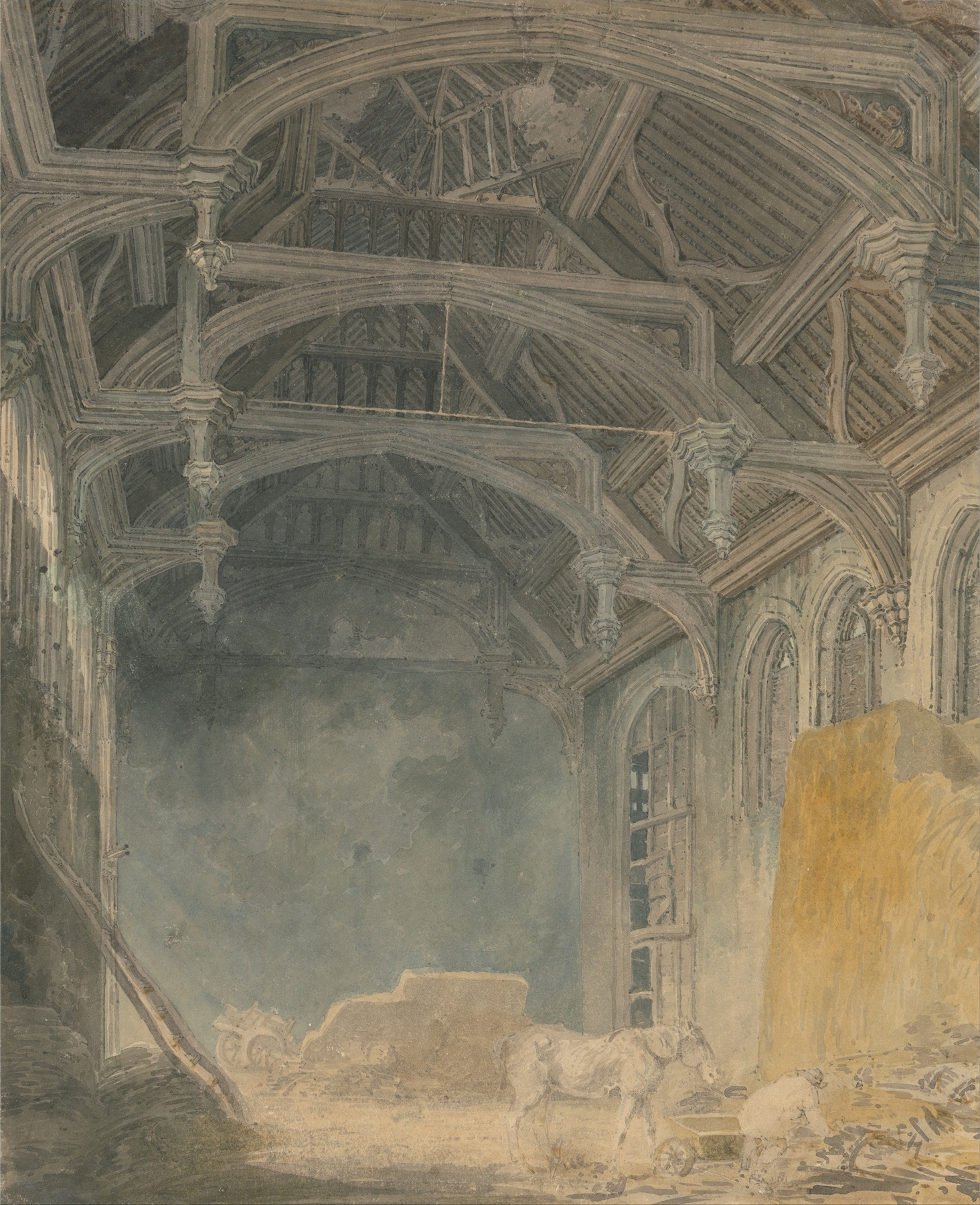Interior of St. John’s Palace, Eltham by Joseph Mallord William Turner, oil painting with rich textures and light.