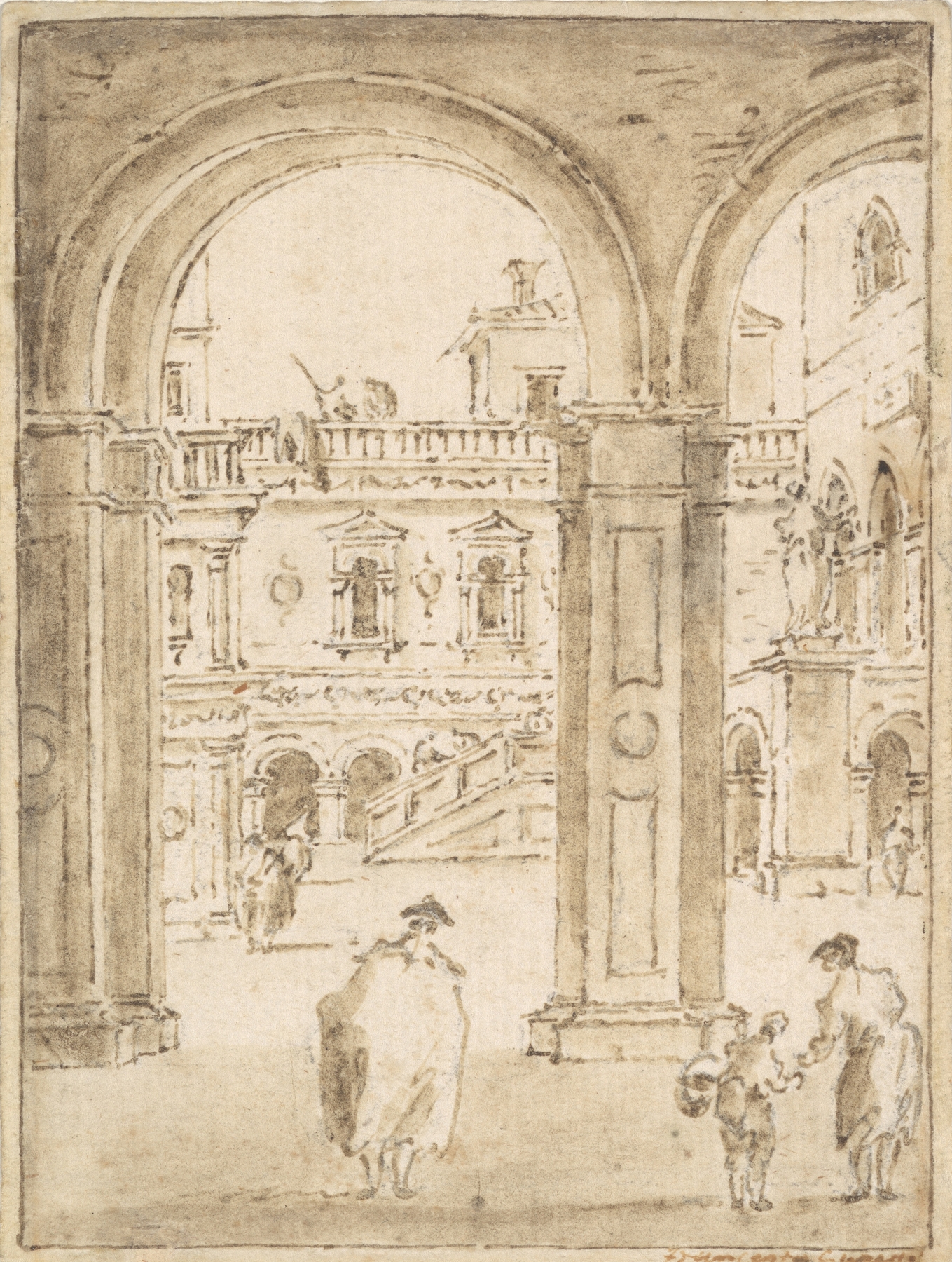The Courtyard of the Doges’ Palace, by Giacomo Guardi, public domain