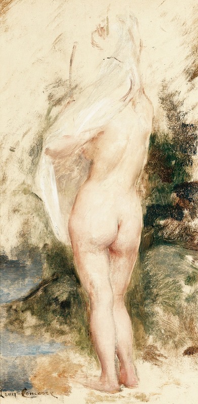 A study of a nude woman by Léon François Comerre showcases the artist's skill in depicting the human form.