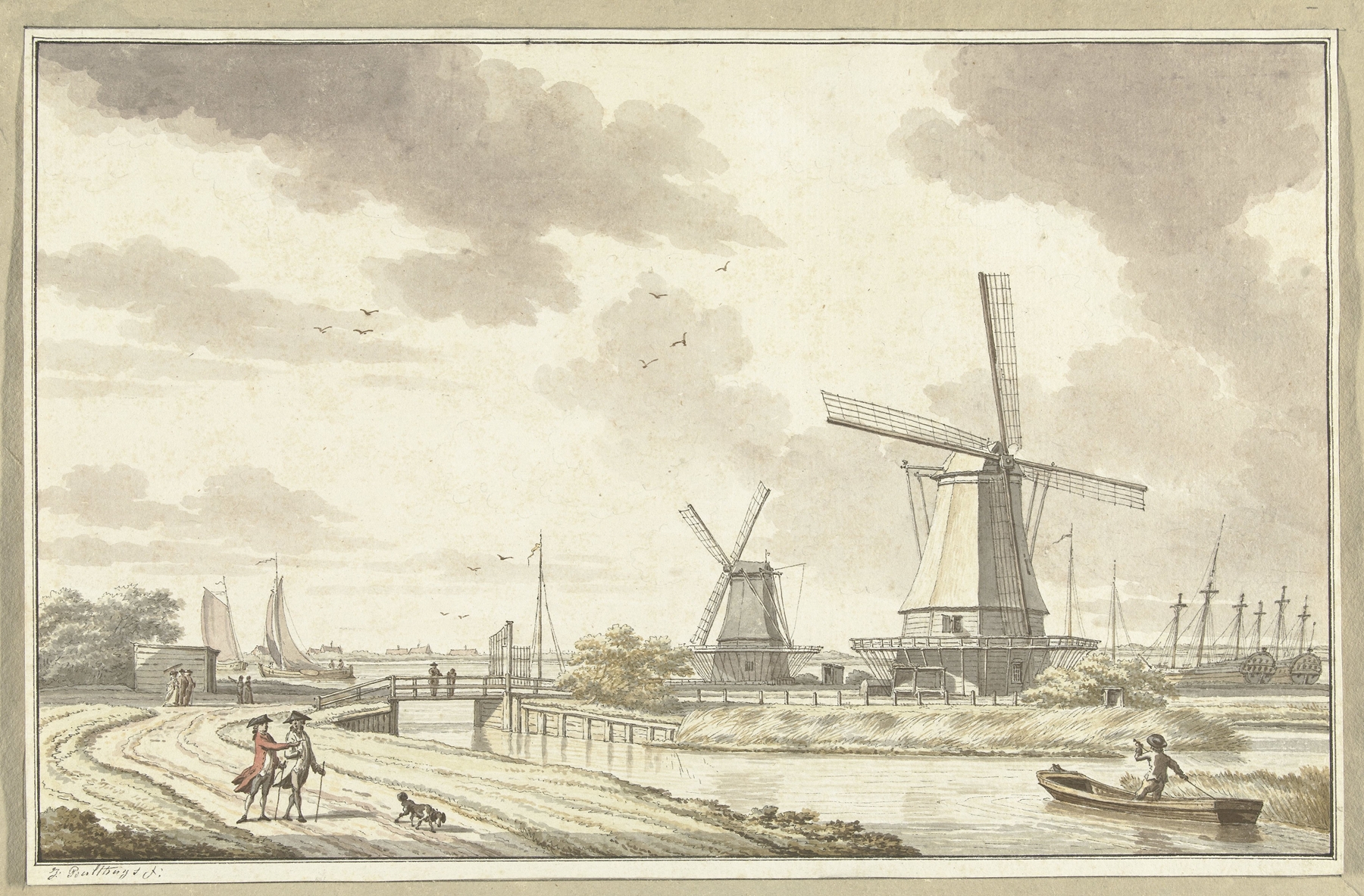 Landscape of Amsterdam in 1776 by Jan Bulthuis, oil on canvas