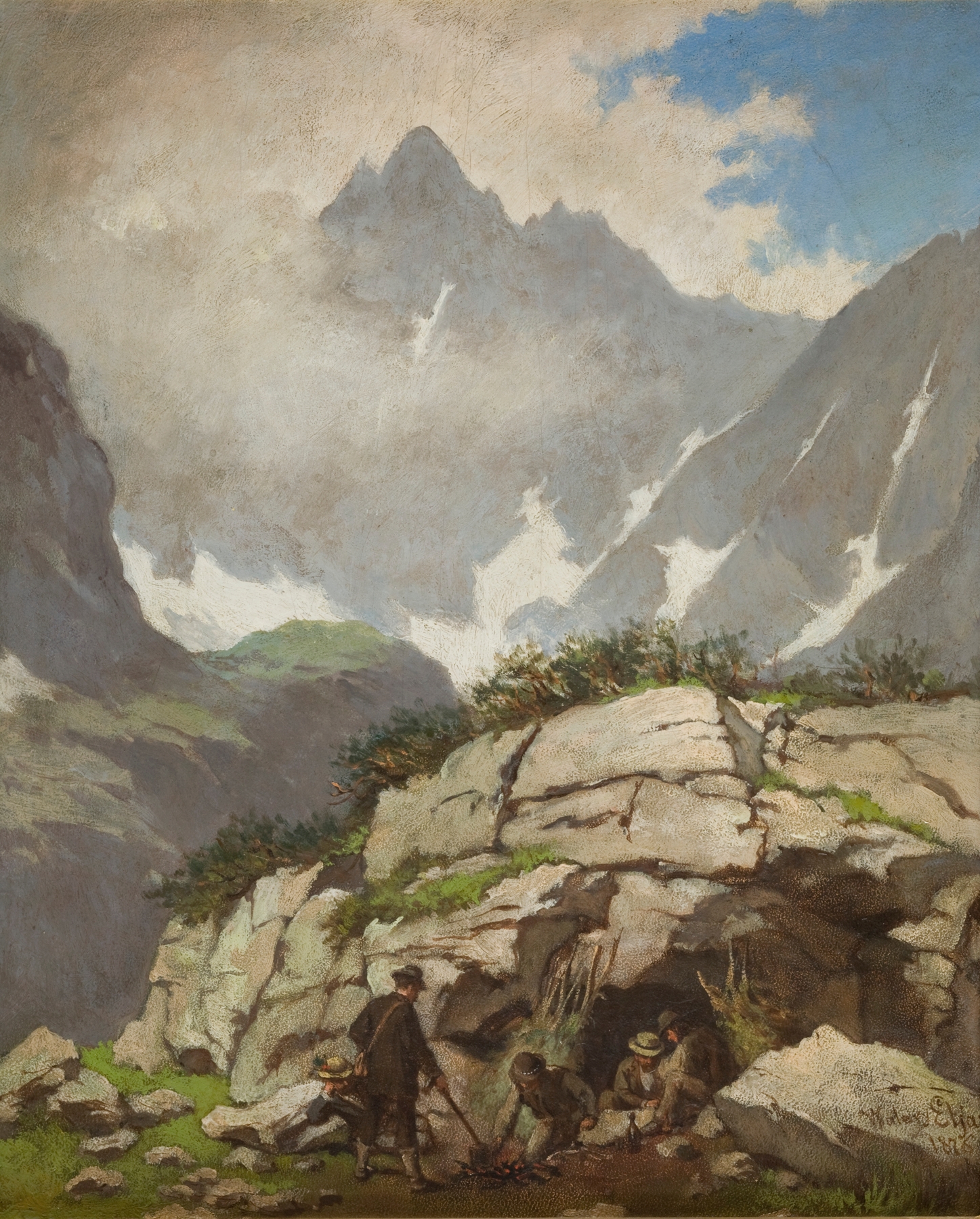 Rock Refuge of Reverend Stolarczyk, oil on canvas by Walery Eljasz-Radzikowski
