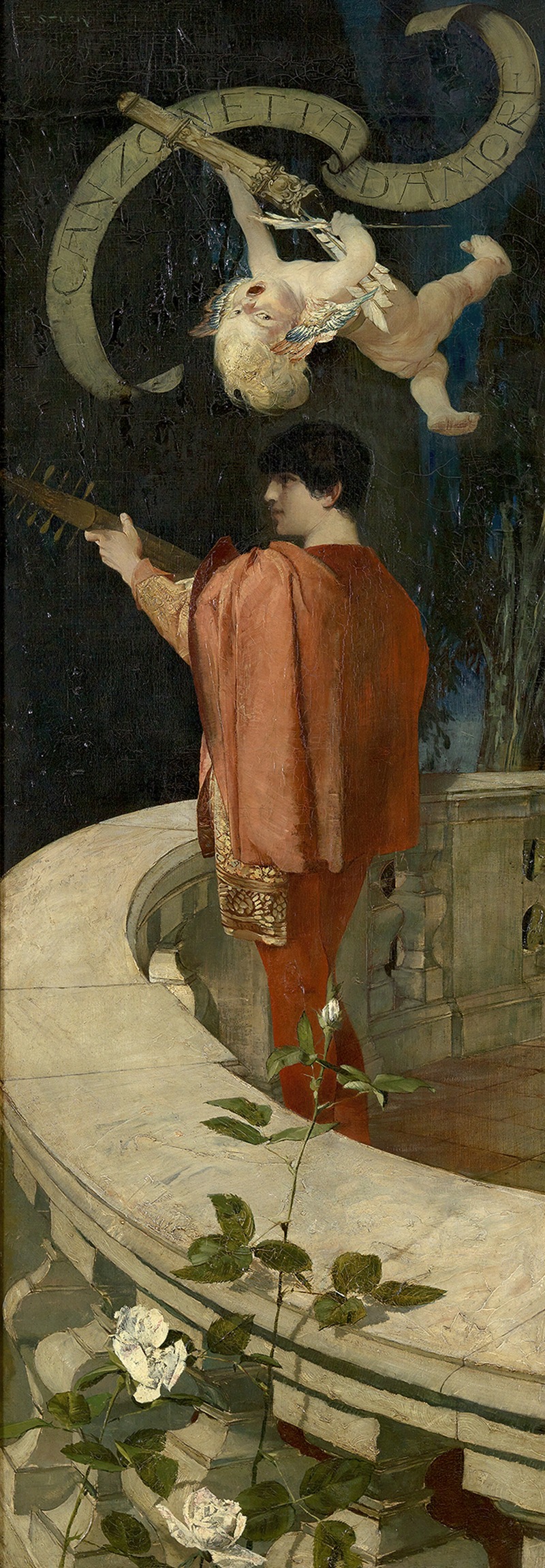 Franz von Stuck's 'Canzonetta d’amore' captures a moment of romantic allure.