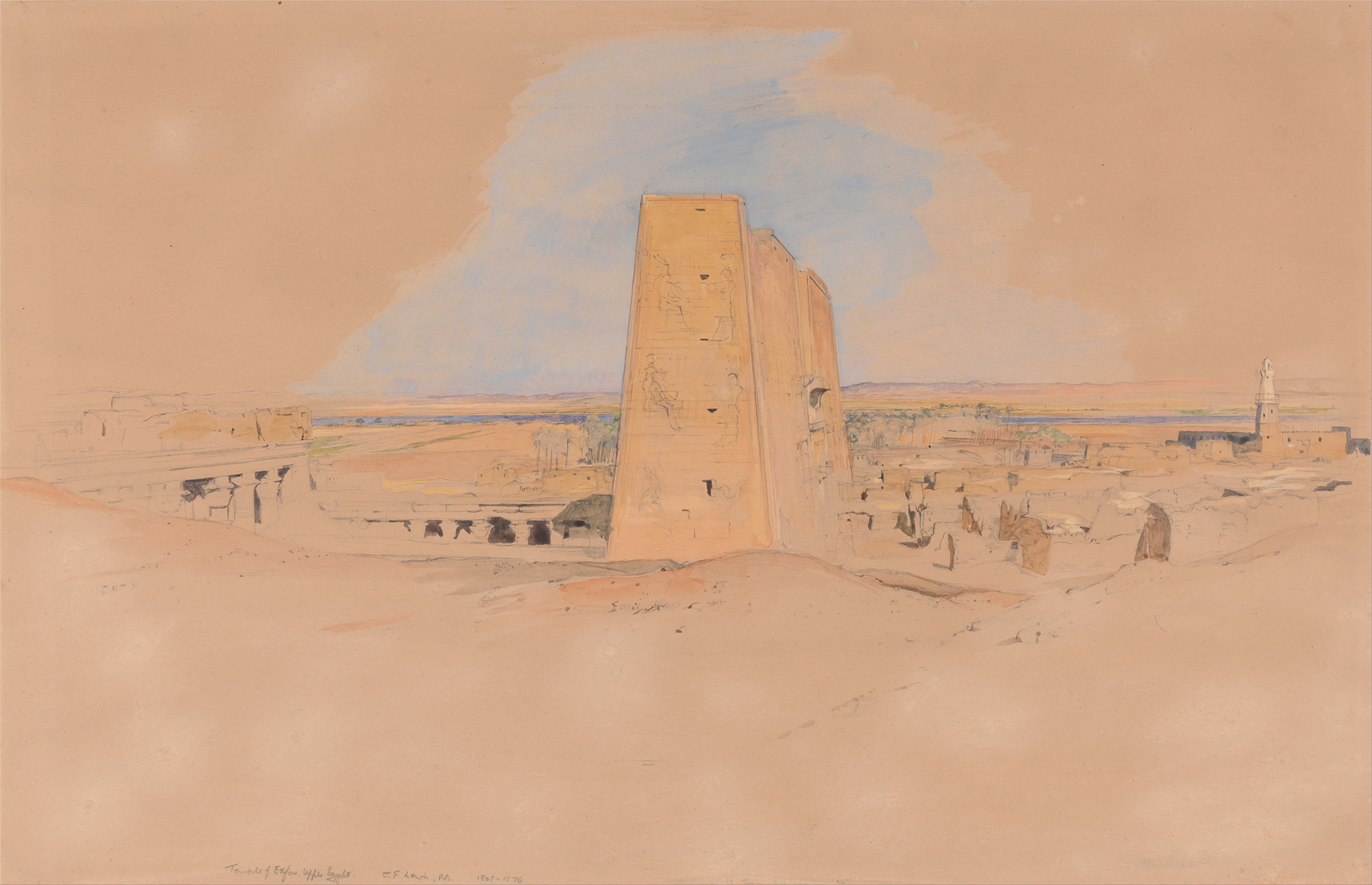 Temple of Edfou, Upper Egypt, by John Frederick Lewis, public domain