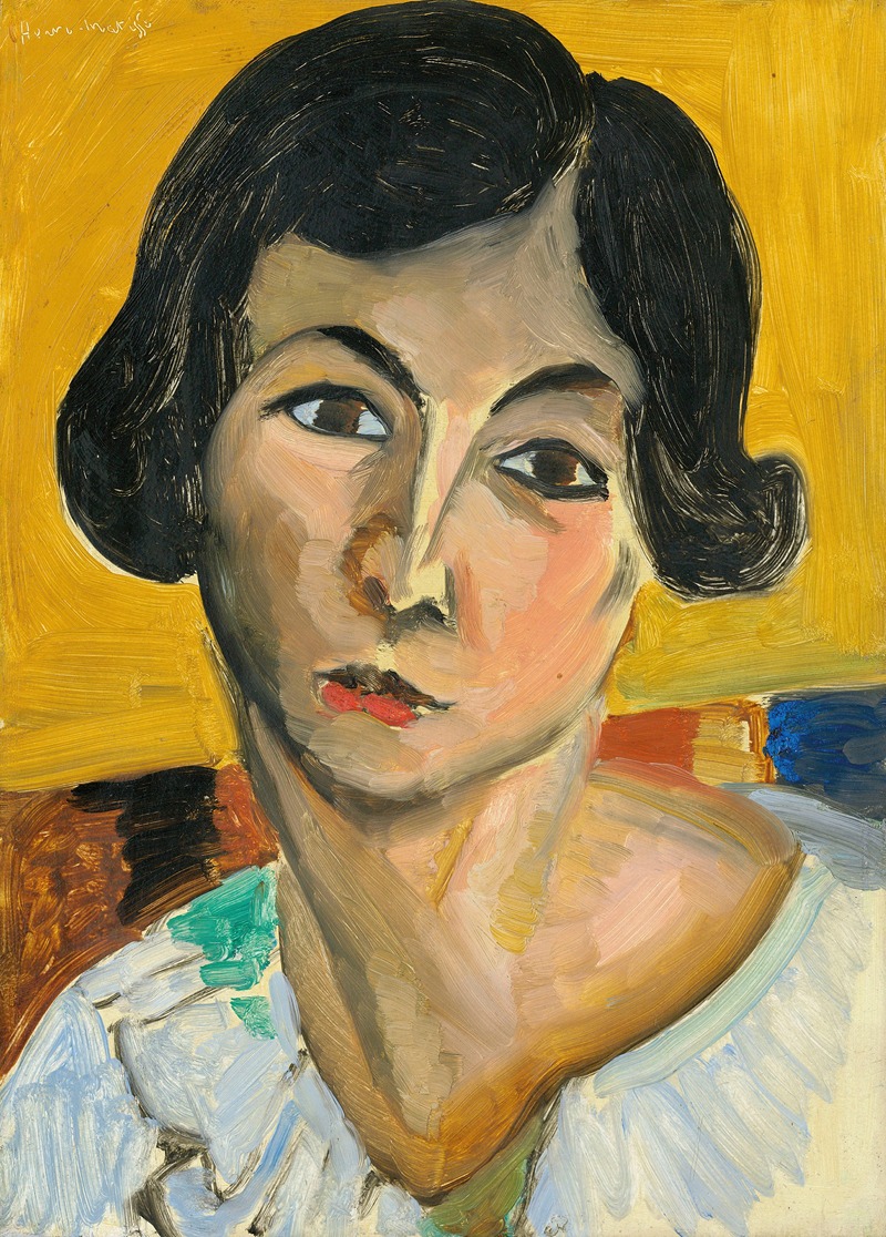 Henri Matisse's 'Tête de femme penchée (Lorette)' features a woman in profile with vibrant colors.