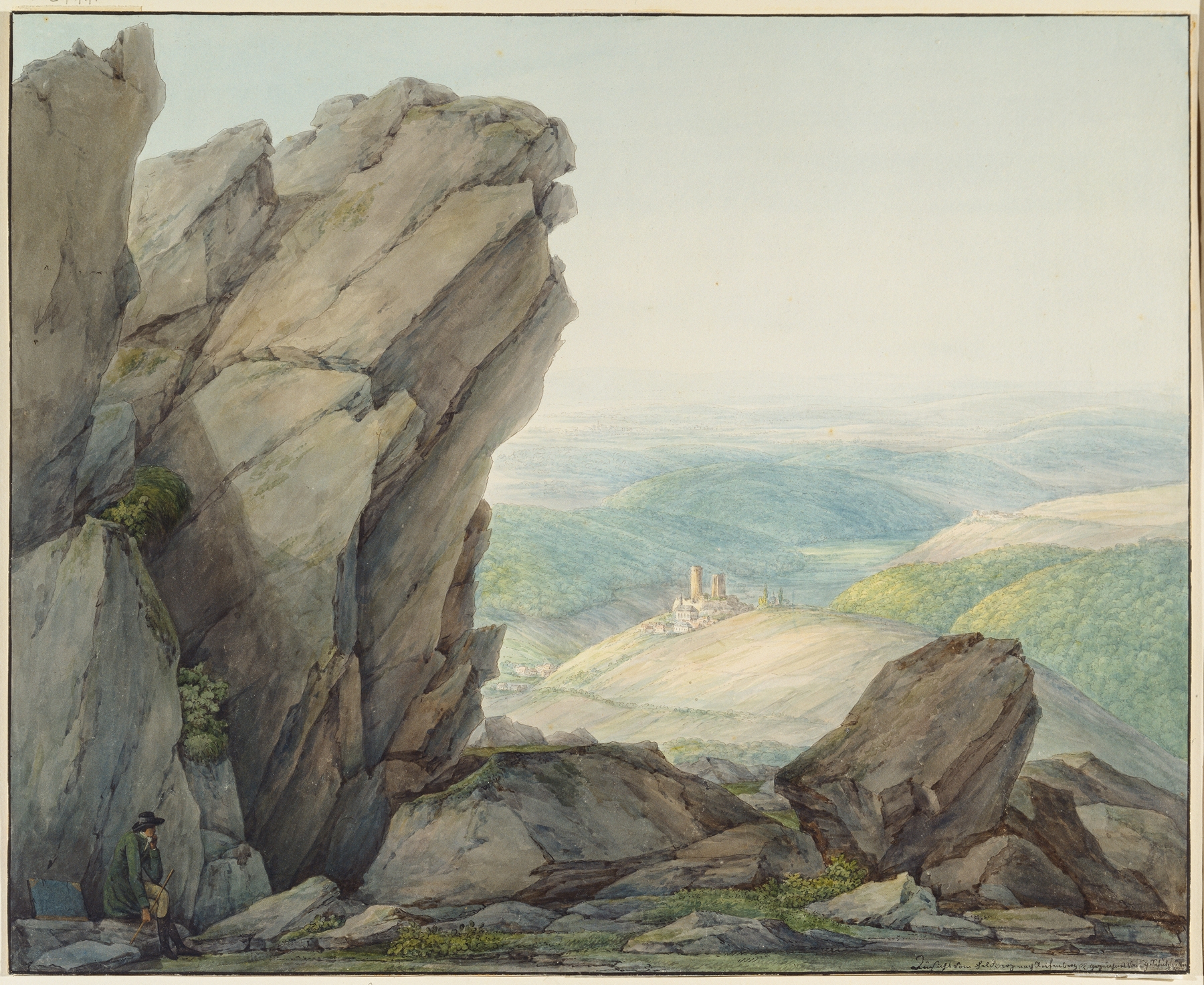 Landscape view from Feldberg to Reifenberg, oil on canvas by Christian Georg Schütz the Younger
