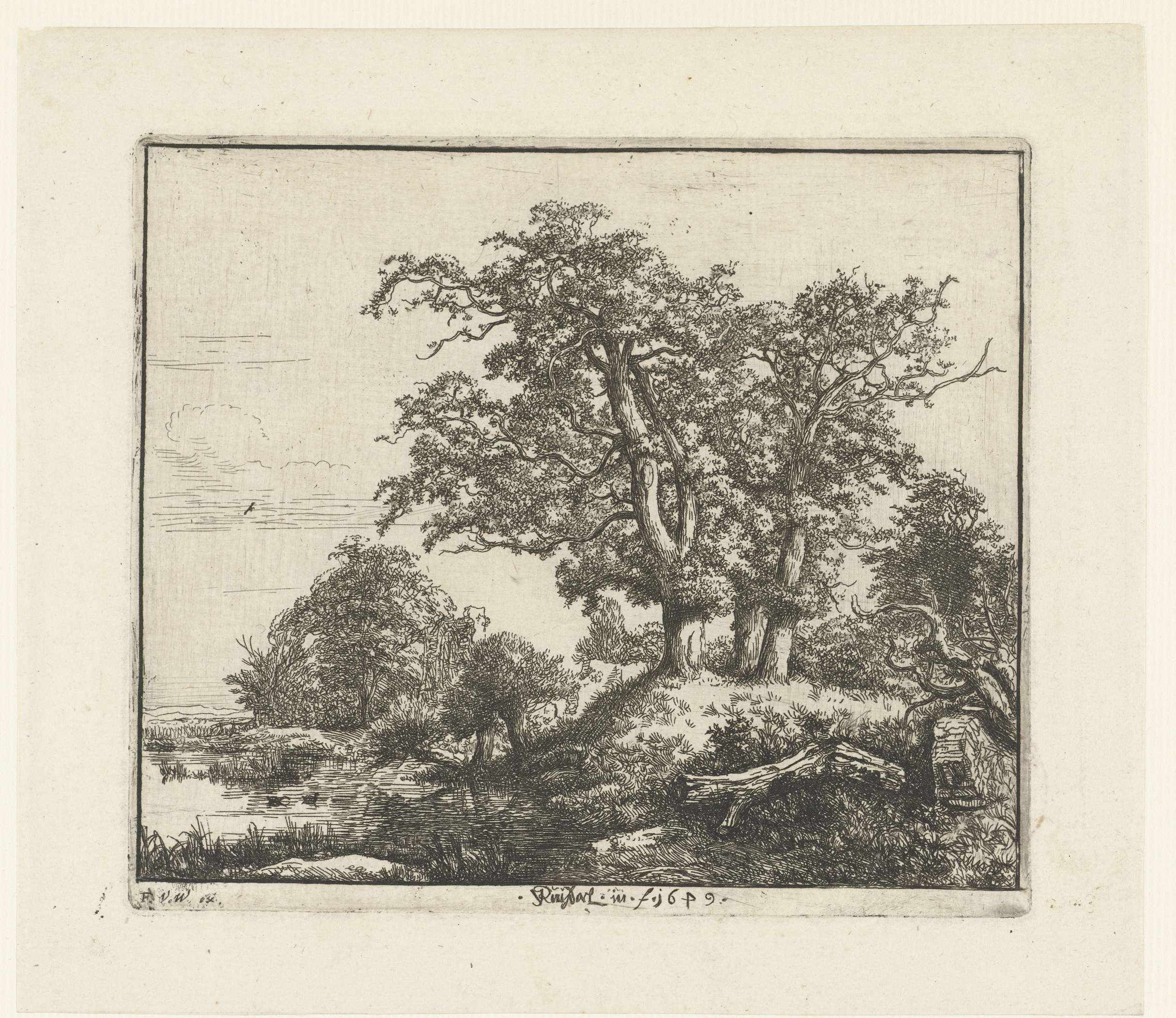 De drie eiken, by Jacob Isaacksz van Ruisdael, public domain