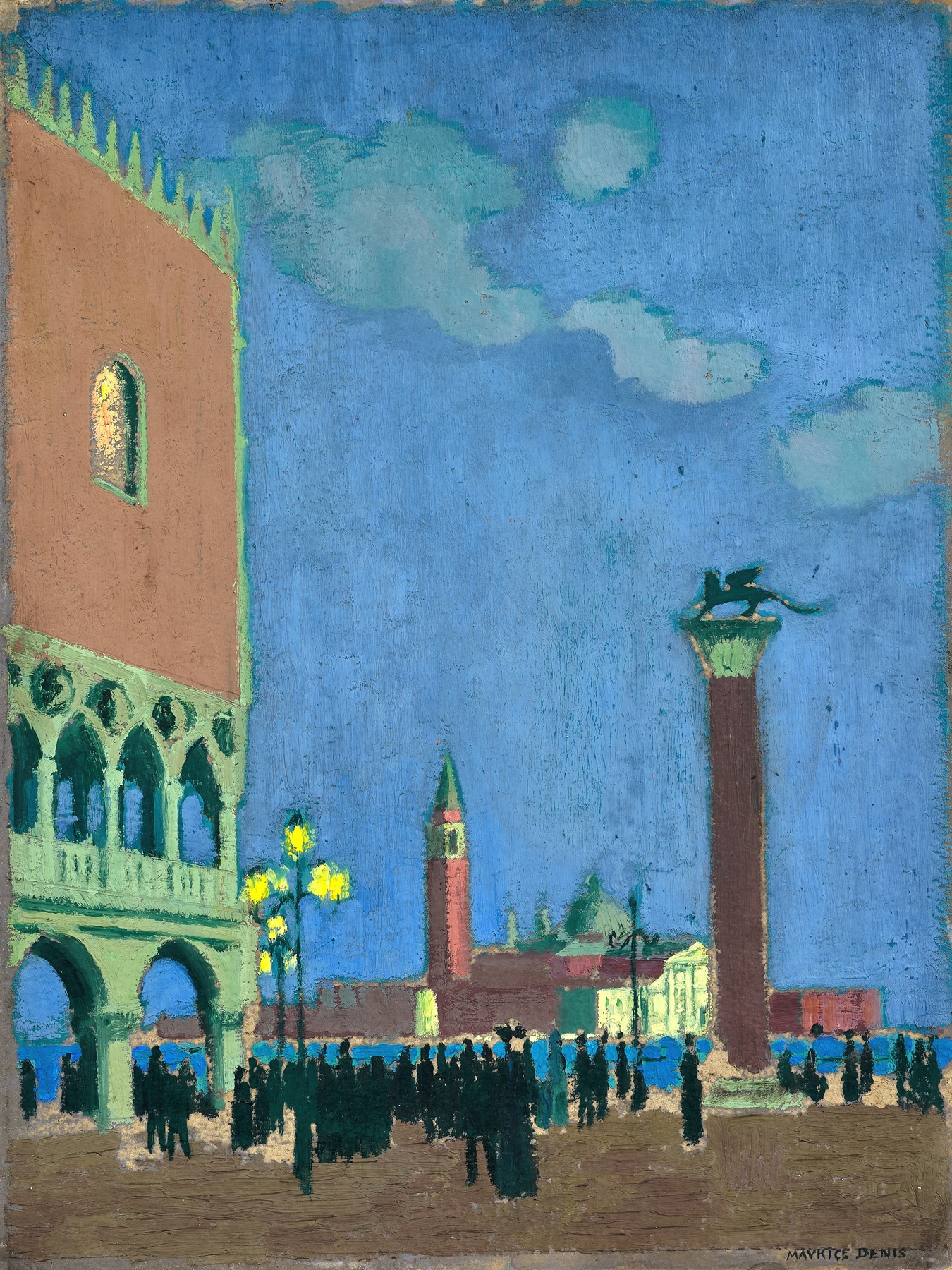 La Piazzetta, Venise by Maurice Denis, depicting two women in a genre scene, oil painting