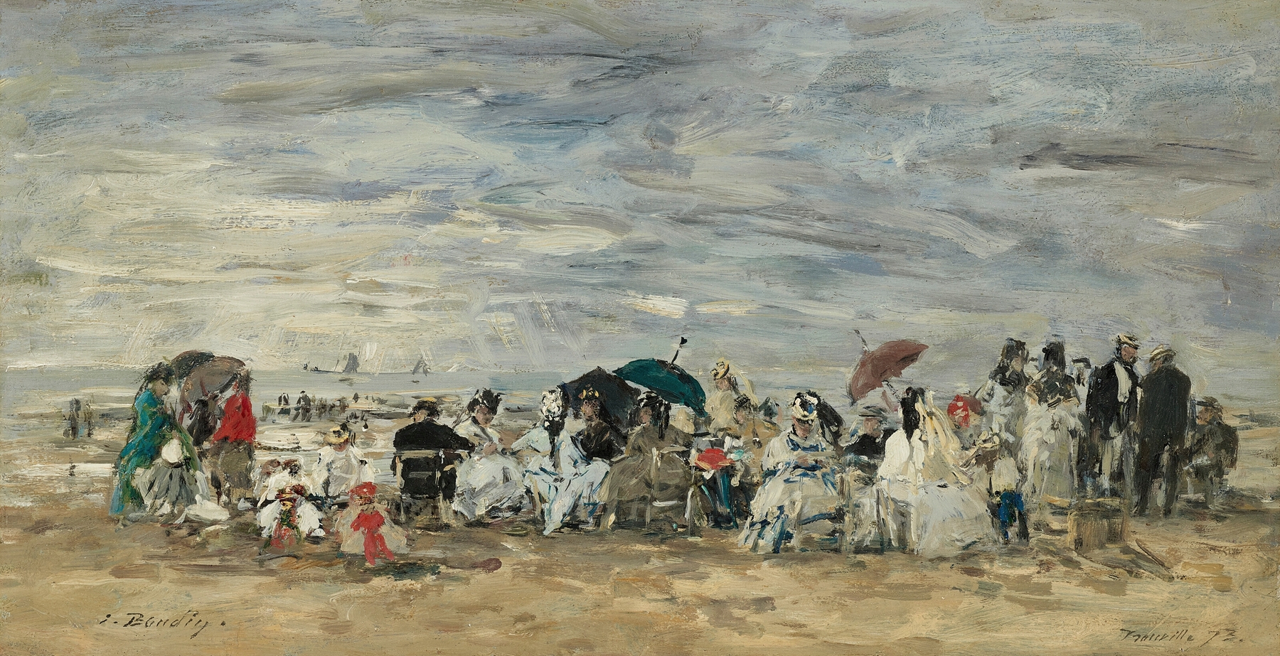 Trouville, Scène de plage, by Eugène Boudin, public domain
