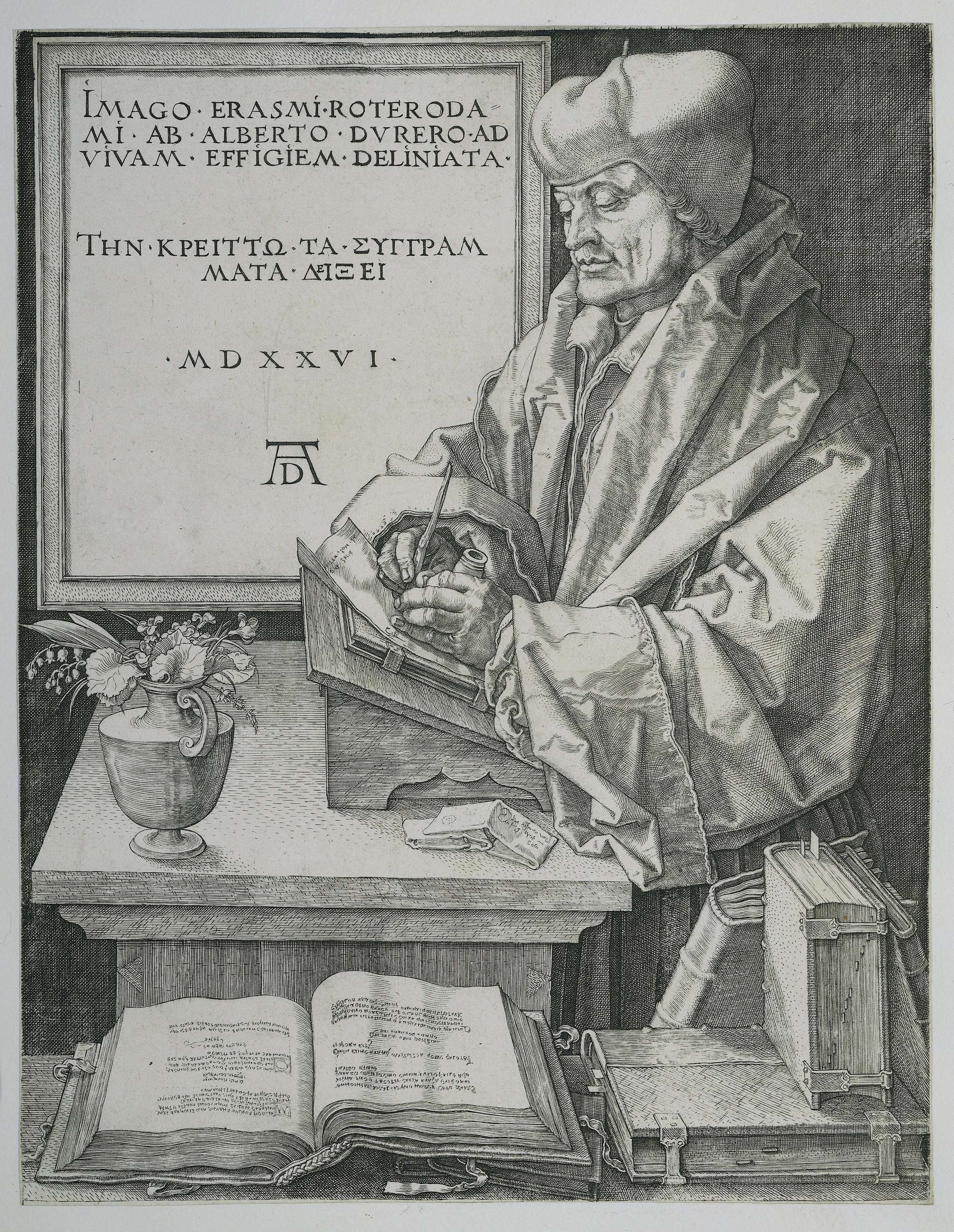 Portret van Erasmus, by Albrecht Dürer, public domain