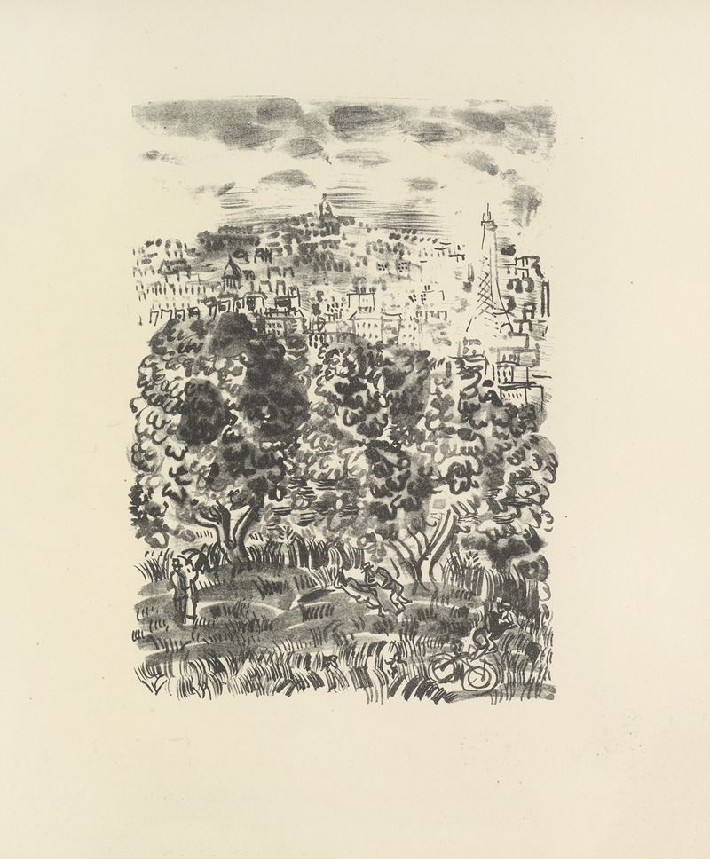 Raoul Dufy's painting 'Le poète assassiné Pl.18' features vibrant colors and dynamic forms.