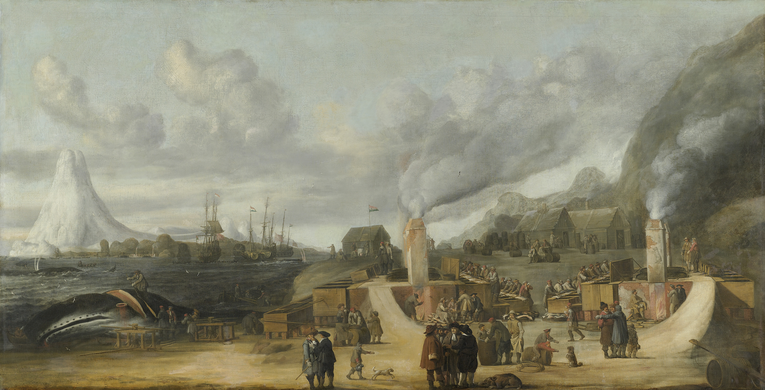 The Whale-oil Refinery near the Village of Smerenburg, by Cornelis de Man, public domain