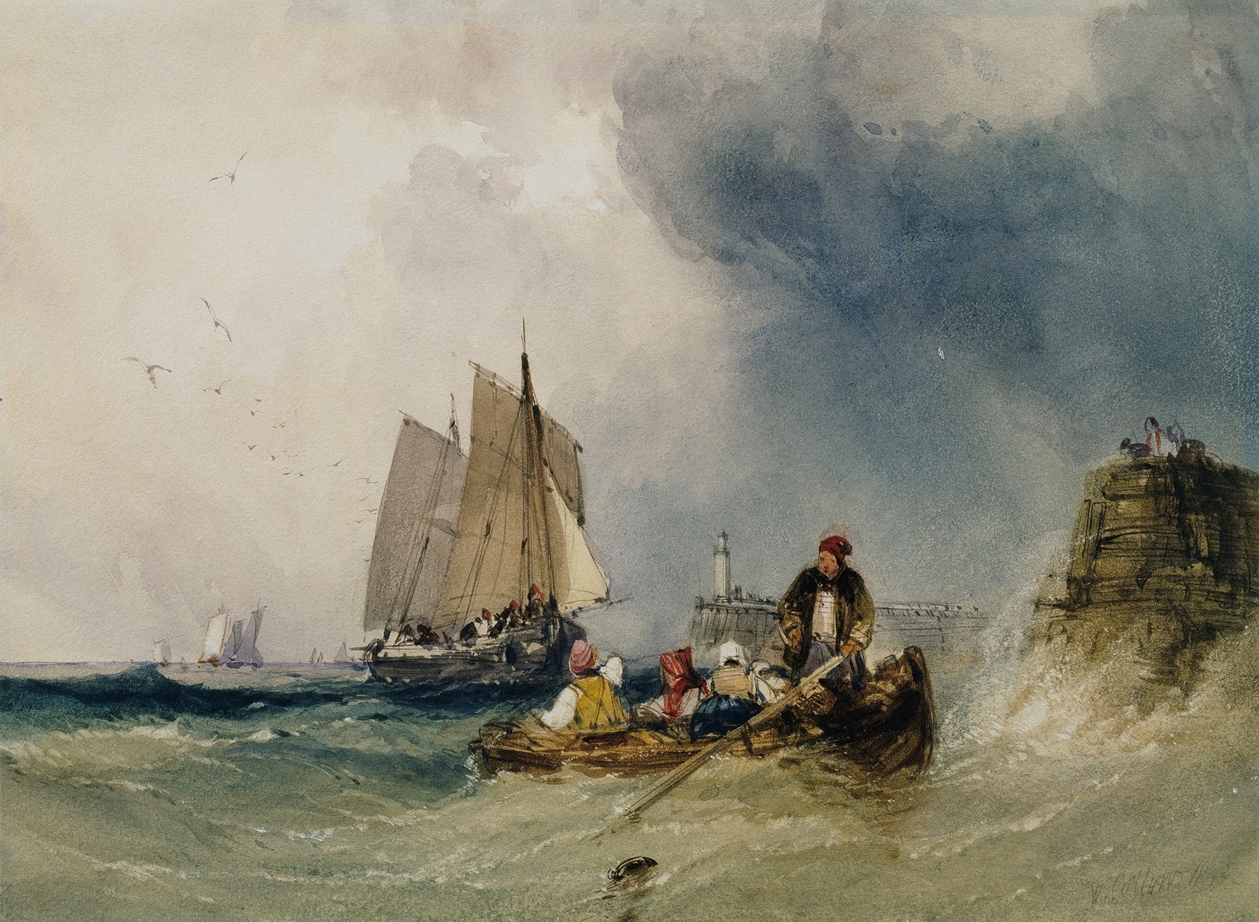 Entering Harbour, by William Callow, public domain