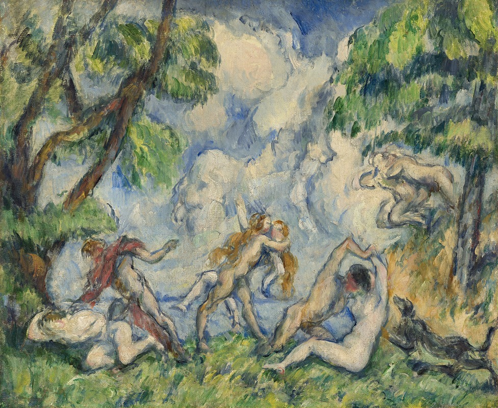 Paul Cézanne's 'The Battle of Love' explores themes of passion and conflict through vibrant colors and dynamic forms.