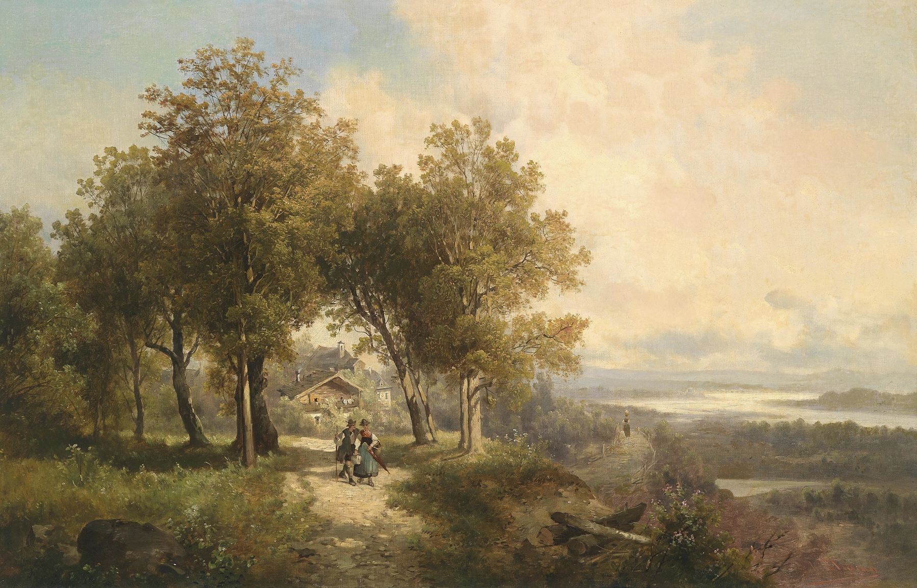 Flusslandschaft, by Josef Thoma, public domain