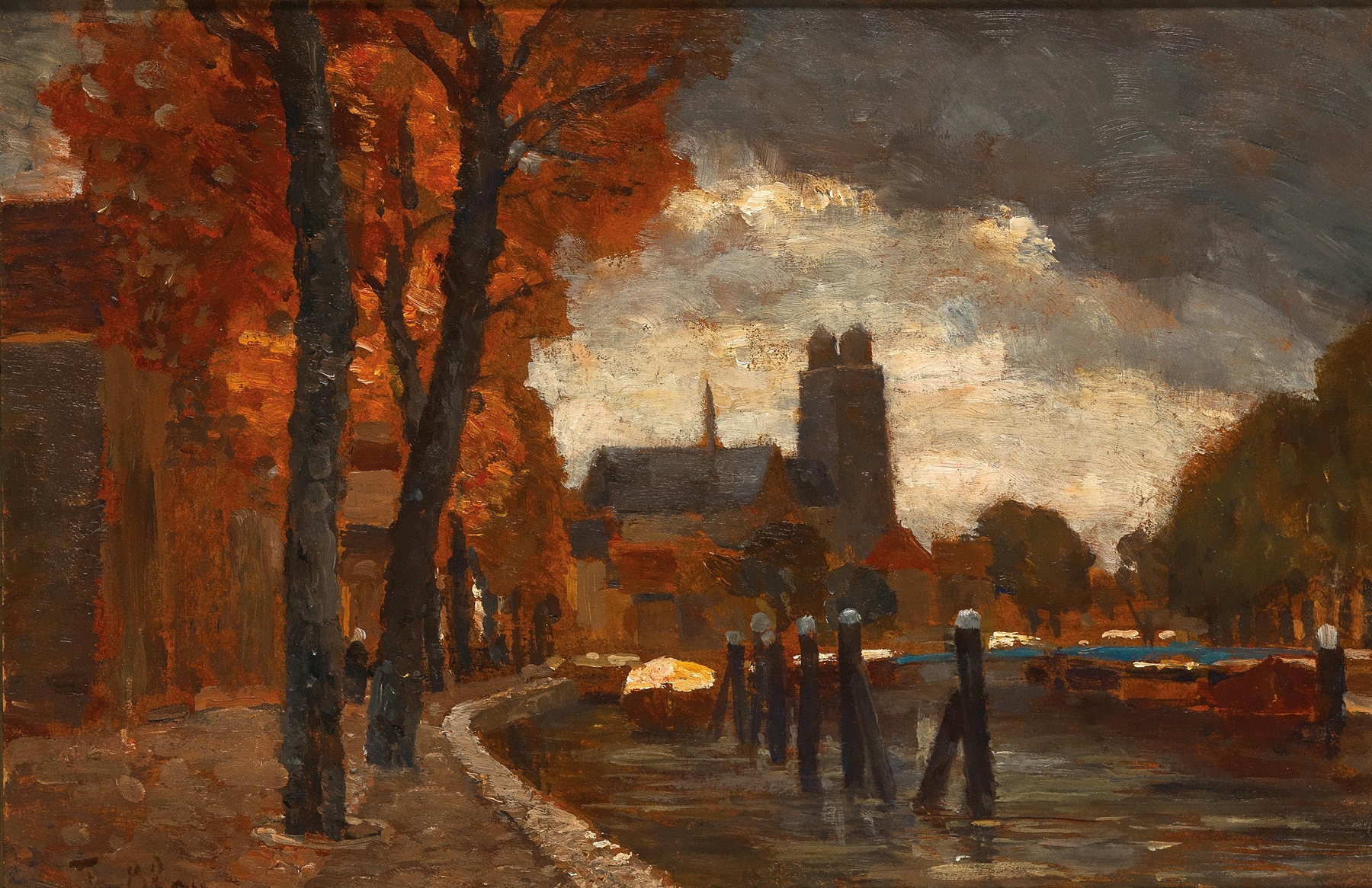 A Scene in Dordrecht, by Tina Blau, public domain