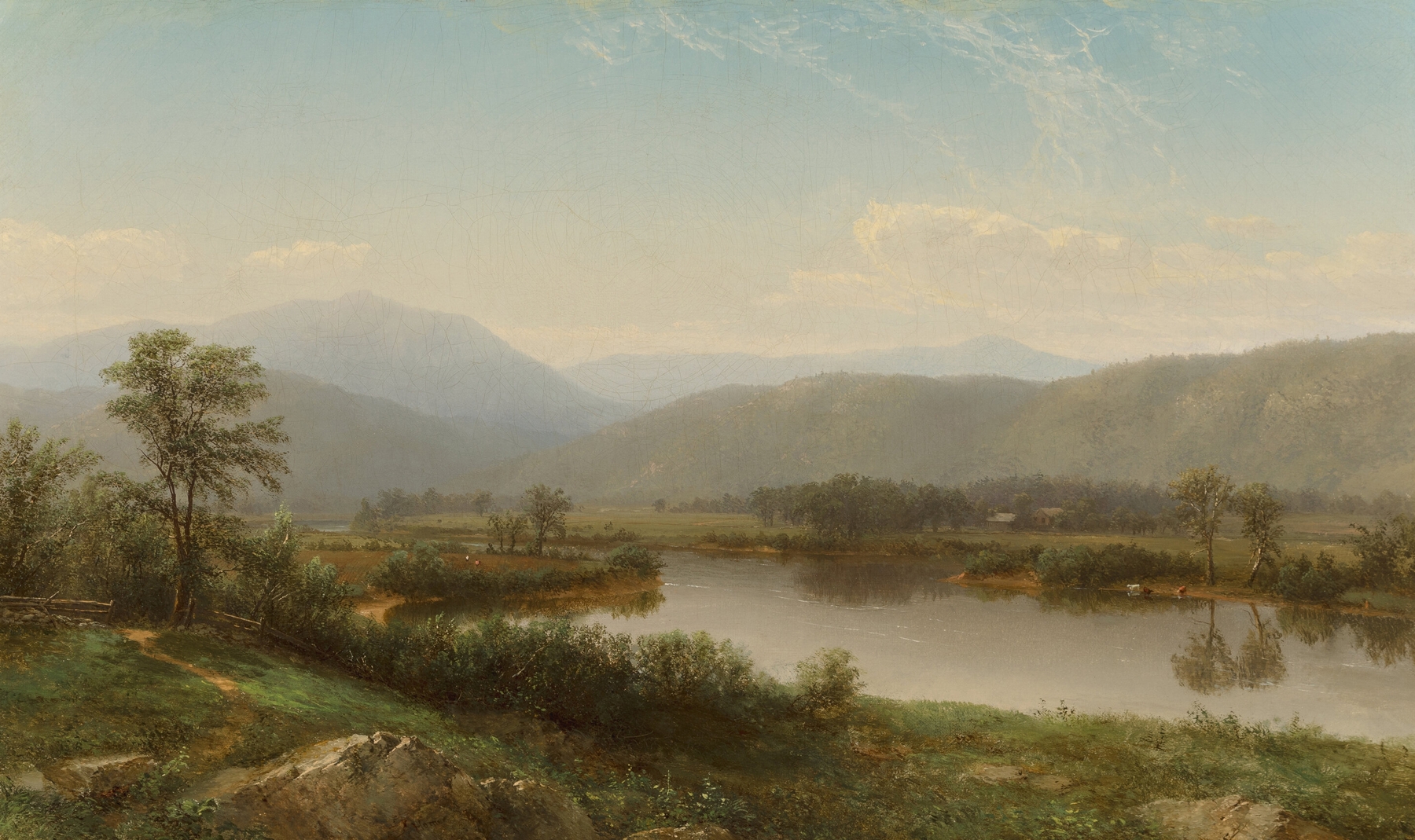 Landscape view of the Housatonic river, oil painting by Homer Dodge Martin