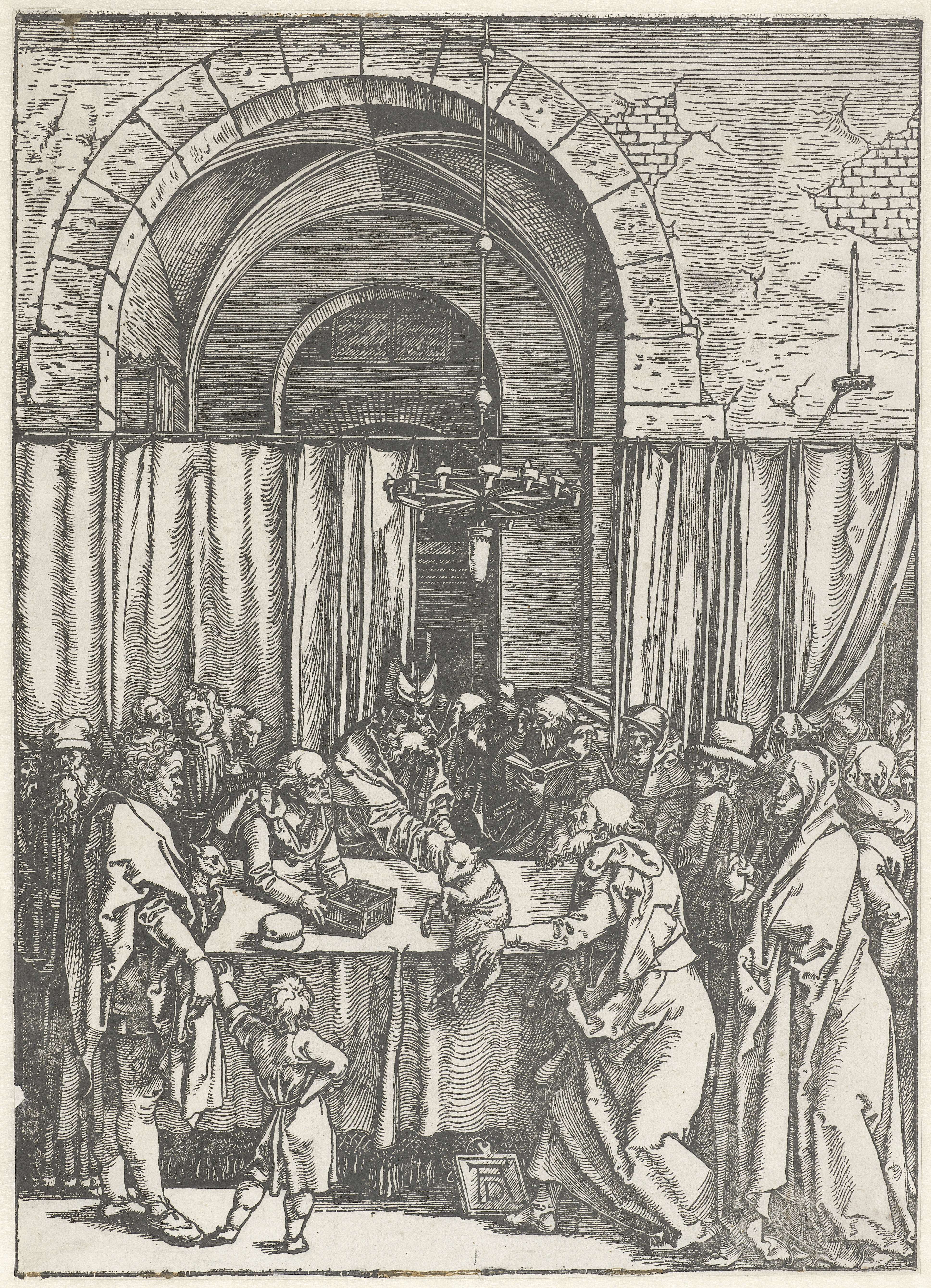 Het offer van Joachim wordt geweigerd, by Albrecht Dürer, public domain
