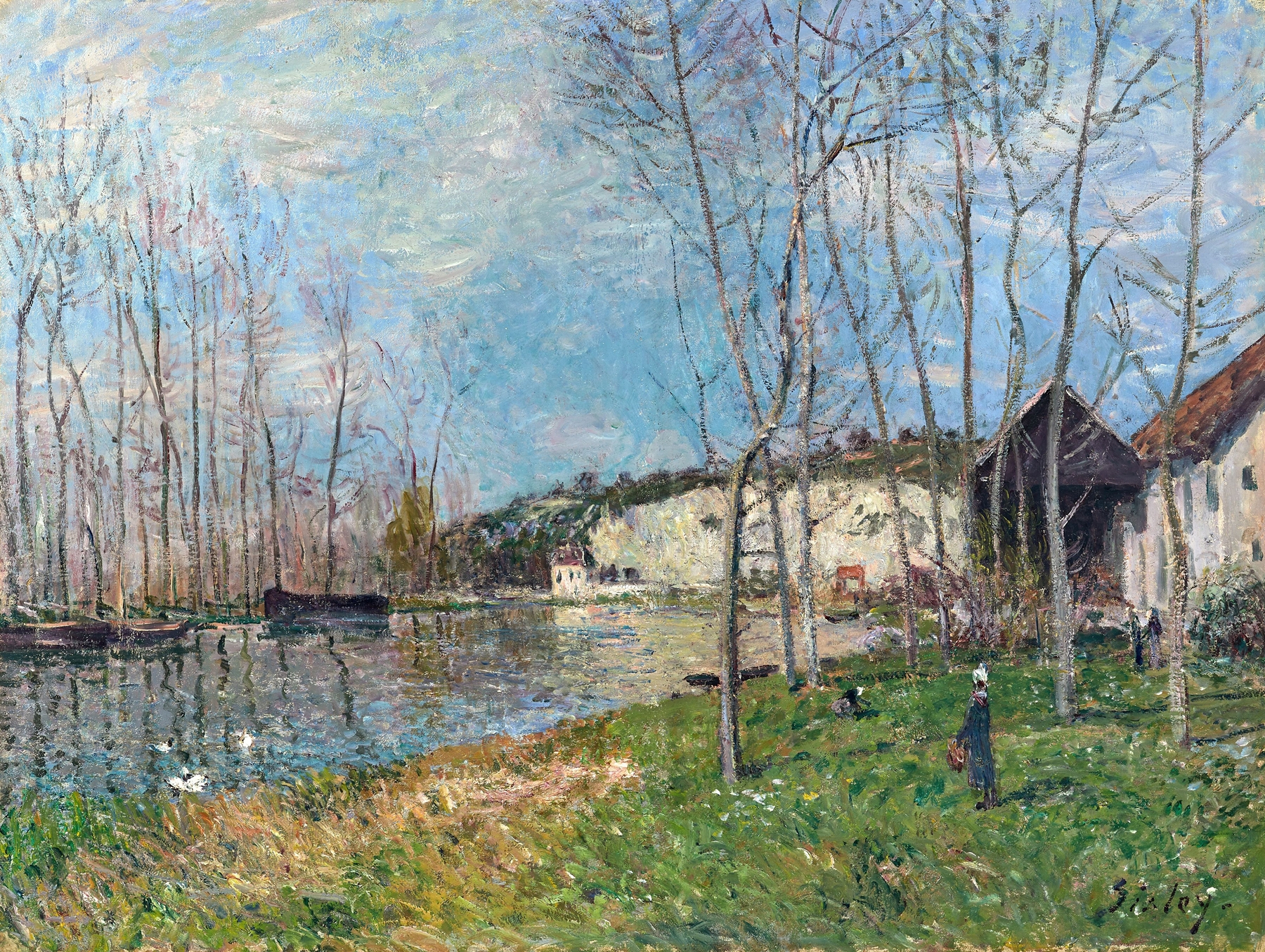 Printemps au bord du Loing, by Alfred Sisley, public domain