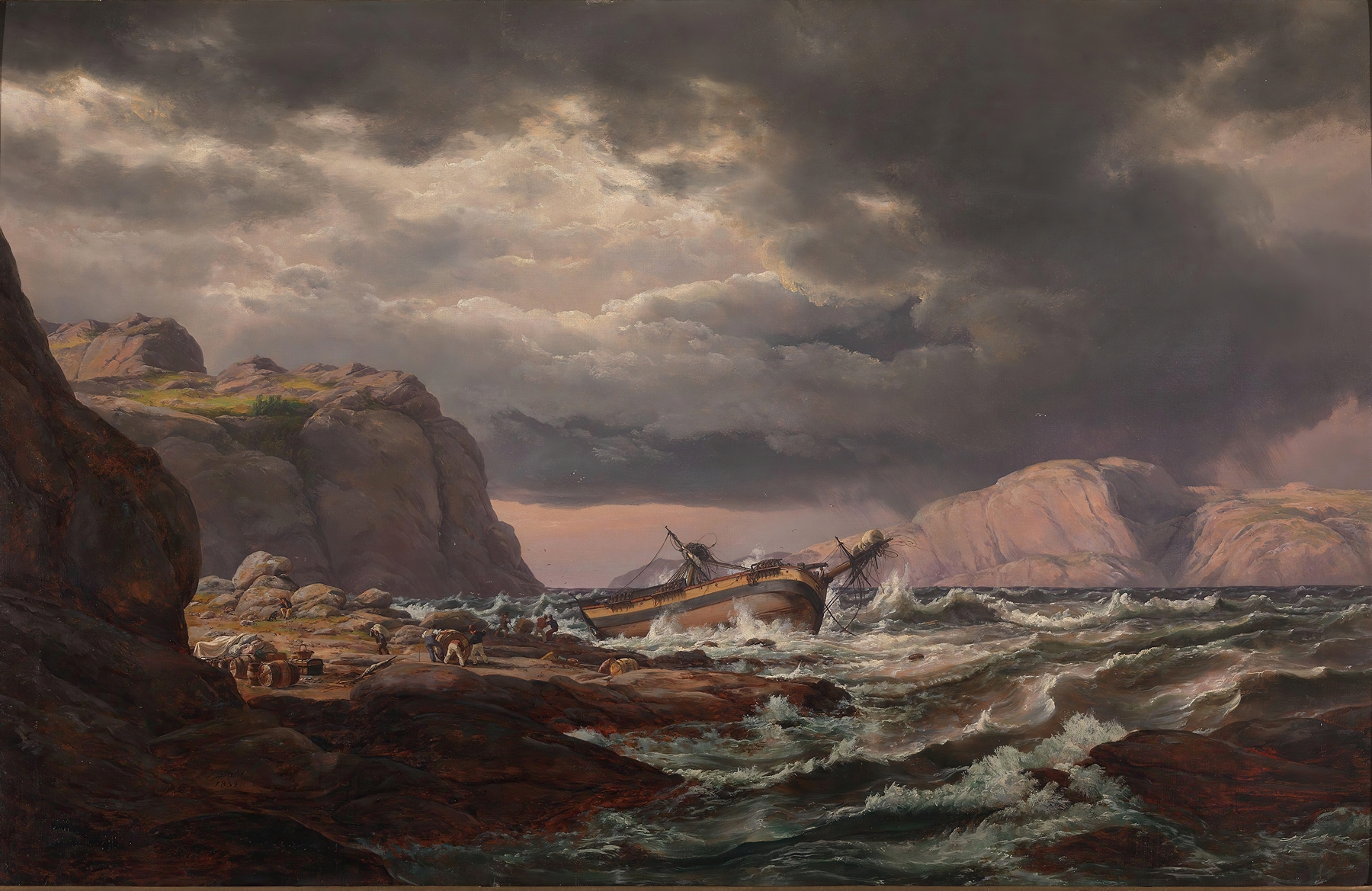 Shipwreck on the Coast of Norway, by Johan Christian Dahl, public domain