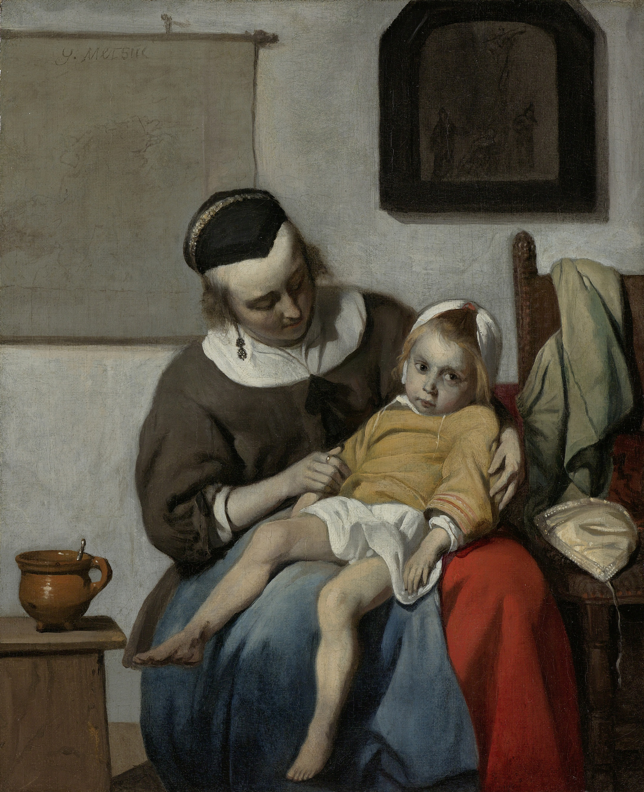 The Sick Child, by Gabriël Metsu, public domain