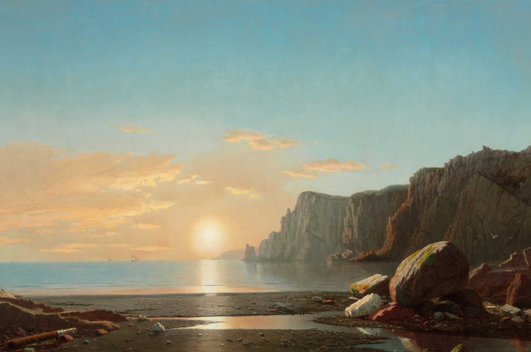 View of Northern Head at Sunrise in the Bay of Fundy, by William Bradford, public domain