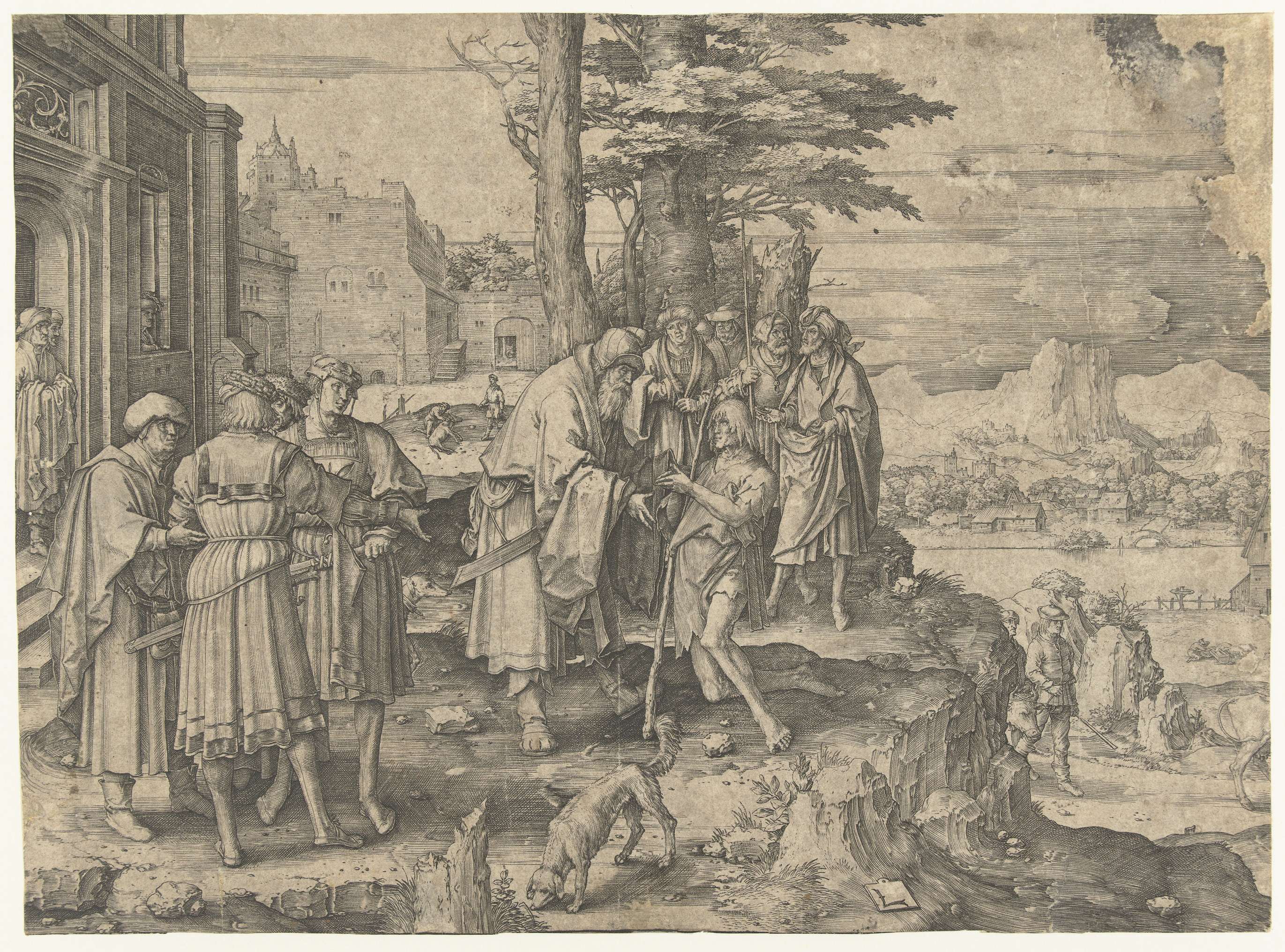 De terugkeer van de verloren zoon, by Lucas van Leyden, public domain