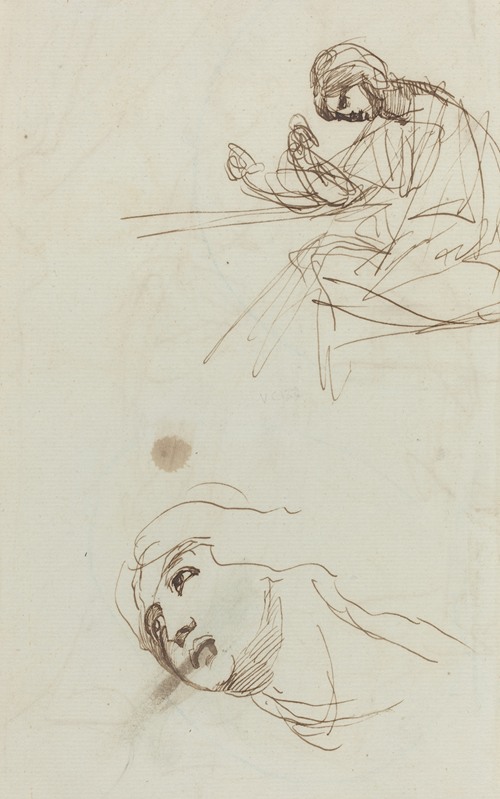 George Romney's 'Figure Studies (verso)' showcases intricate figure studies.