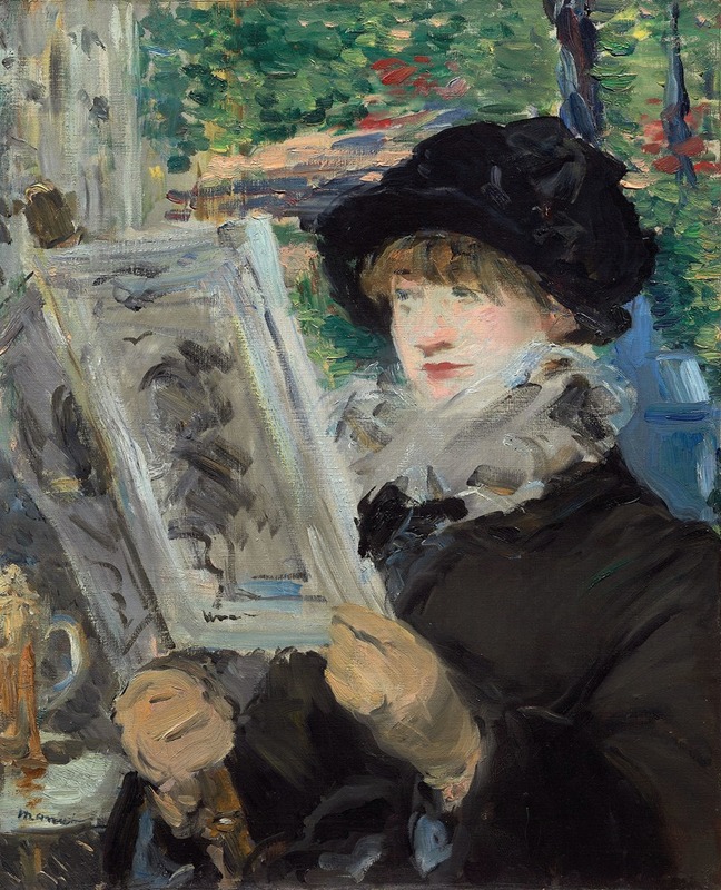 Woman Reading by Édouard Manet, oil on canvas, depicts a woman absorbed in a book.