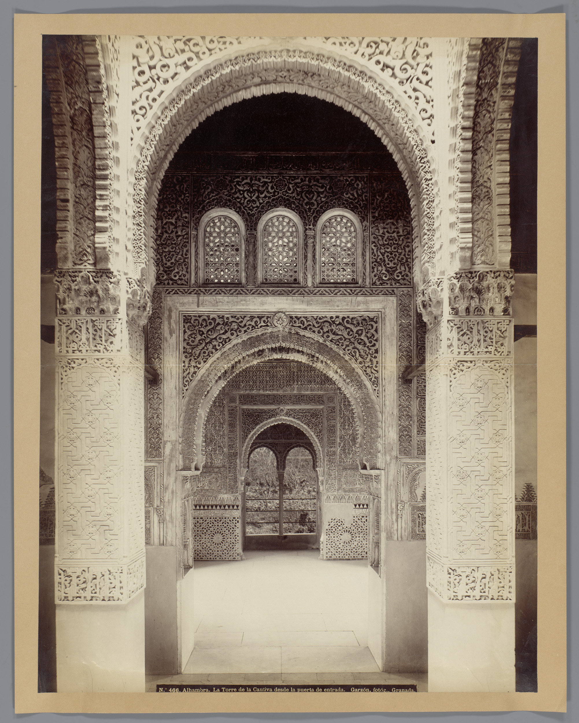 Interior scene of the Alhambra by Rafael Garzón, albumen print