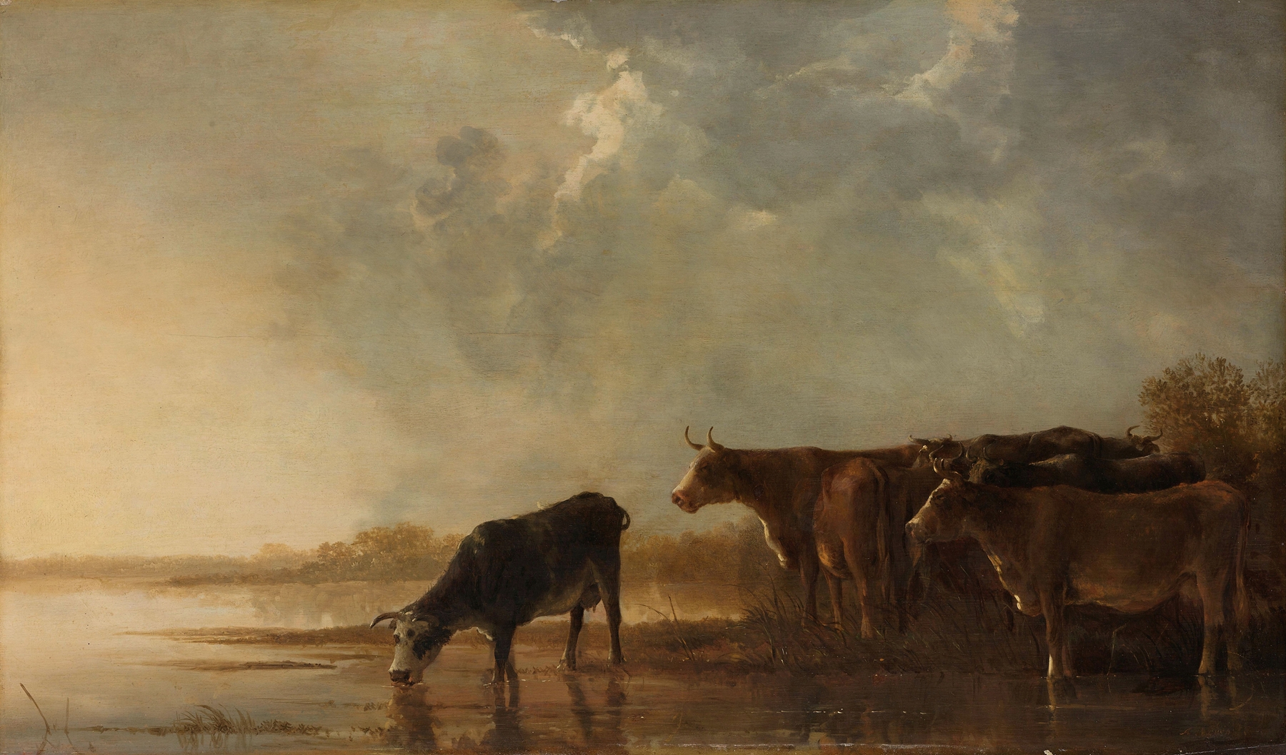 River Landscape with Cows, by Aelbert Cuyp, public domain