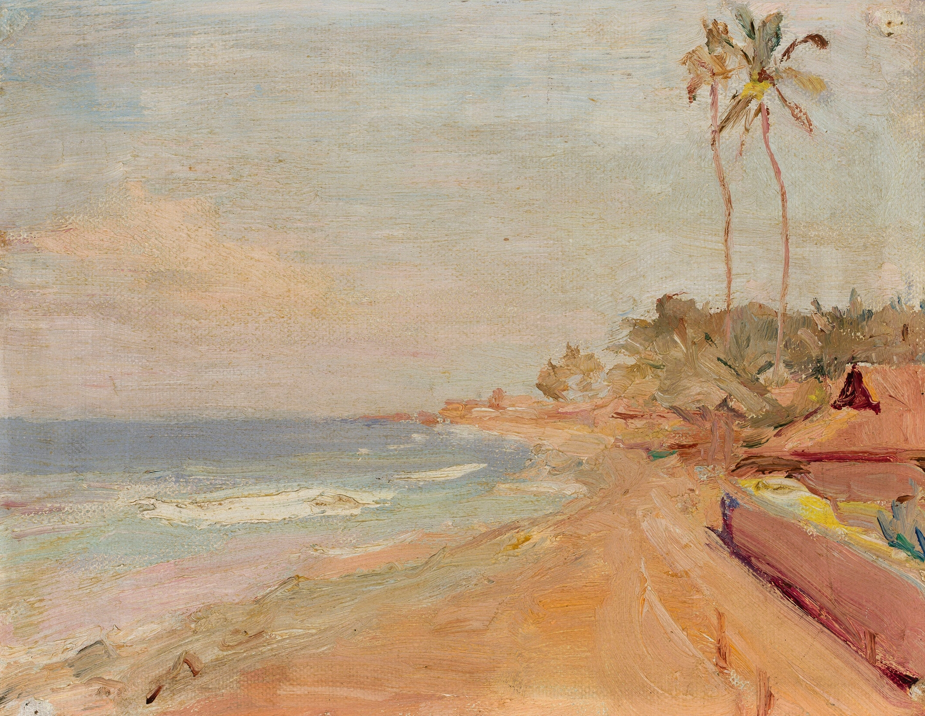Ceylon – Colombo by Jan Ciągliński, oil on canvas depicting lush tropical foliage and sunlight.