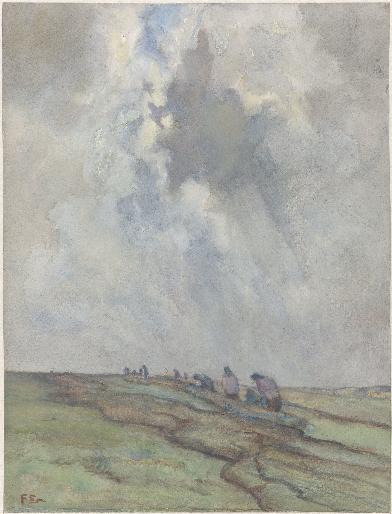 Het drogen van netten, by Frans Smissaert, public domain