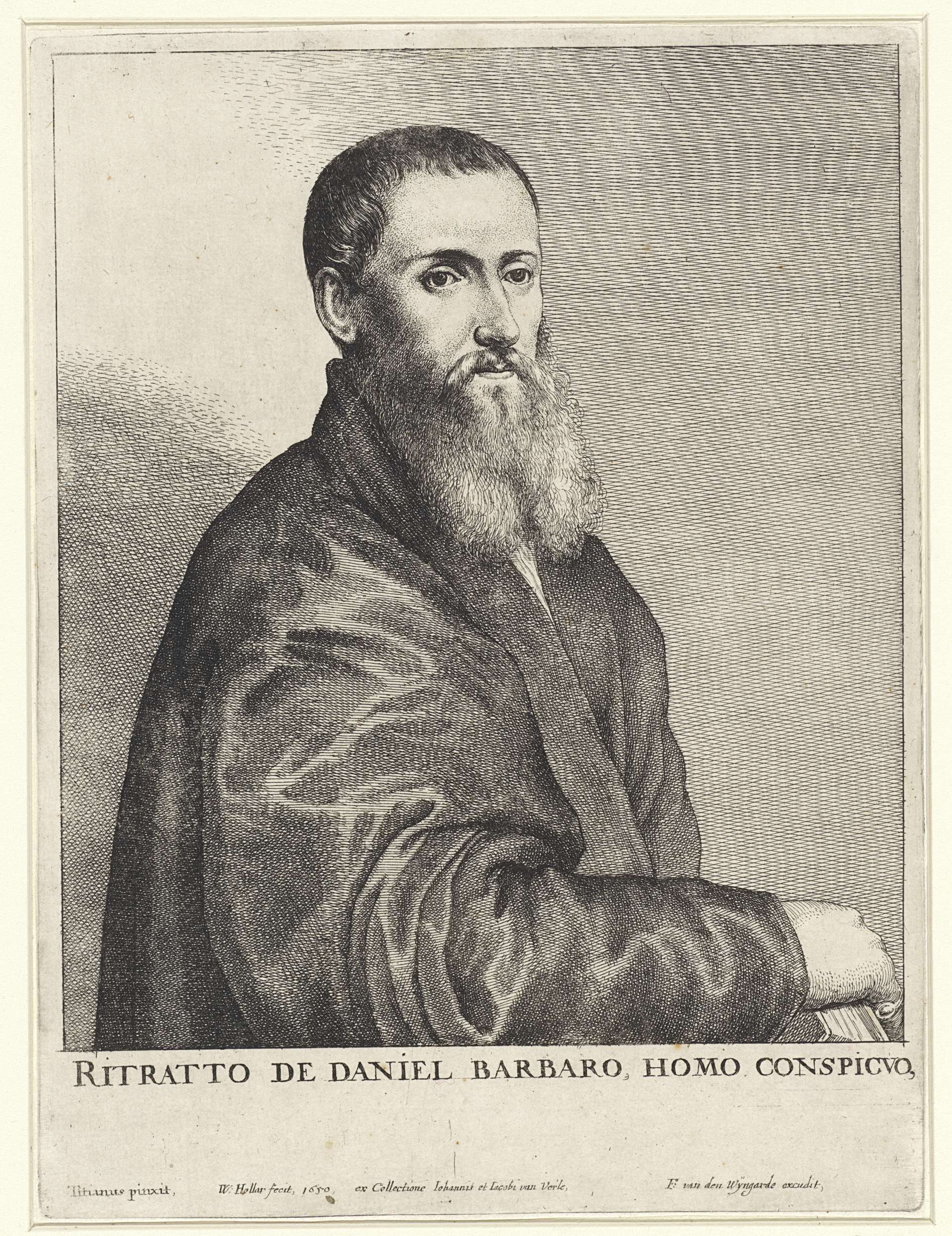 Portrait of Daniel Barbaro, etching by Wenceslaus Hollar