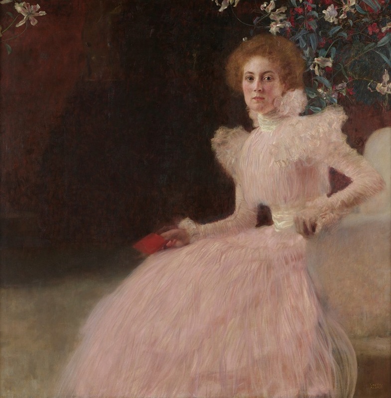 Gustav Klimt's 'Sonja Knips' features a striking portrait of a woman adorned in intricate patterns.