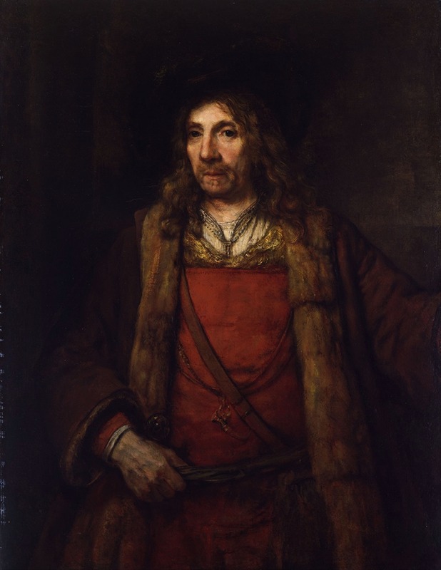 A portrait of a man in a fur-lined coat, showcasing Rembrandt's skill in capturing human emotion.