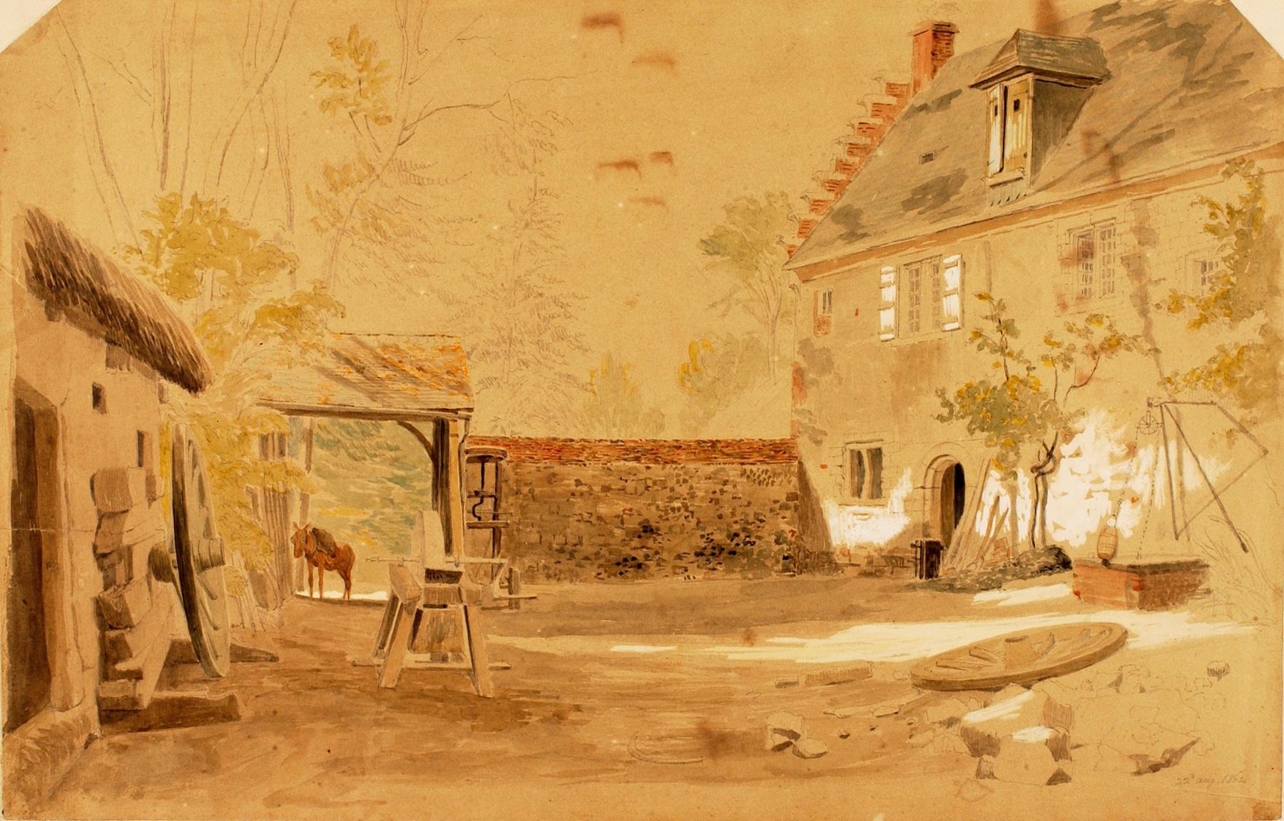 Ancient Abbey of St. Valery, France by Miner Kilbourne Kellogg, oil painting