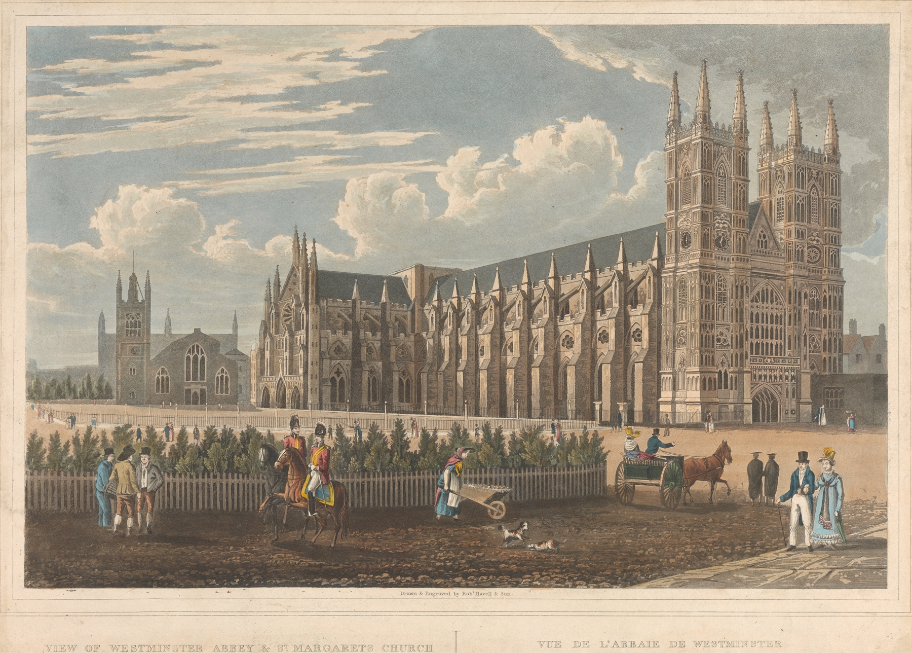 View of Westminster Abbey and St. Margaret’s Church by Robert Havell Jr., medium unknown