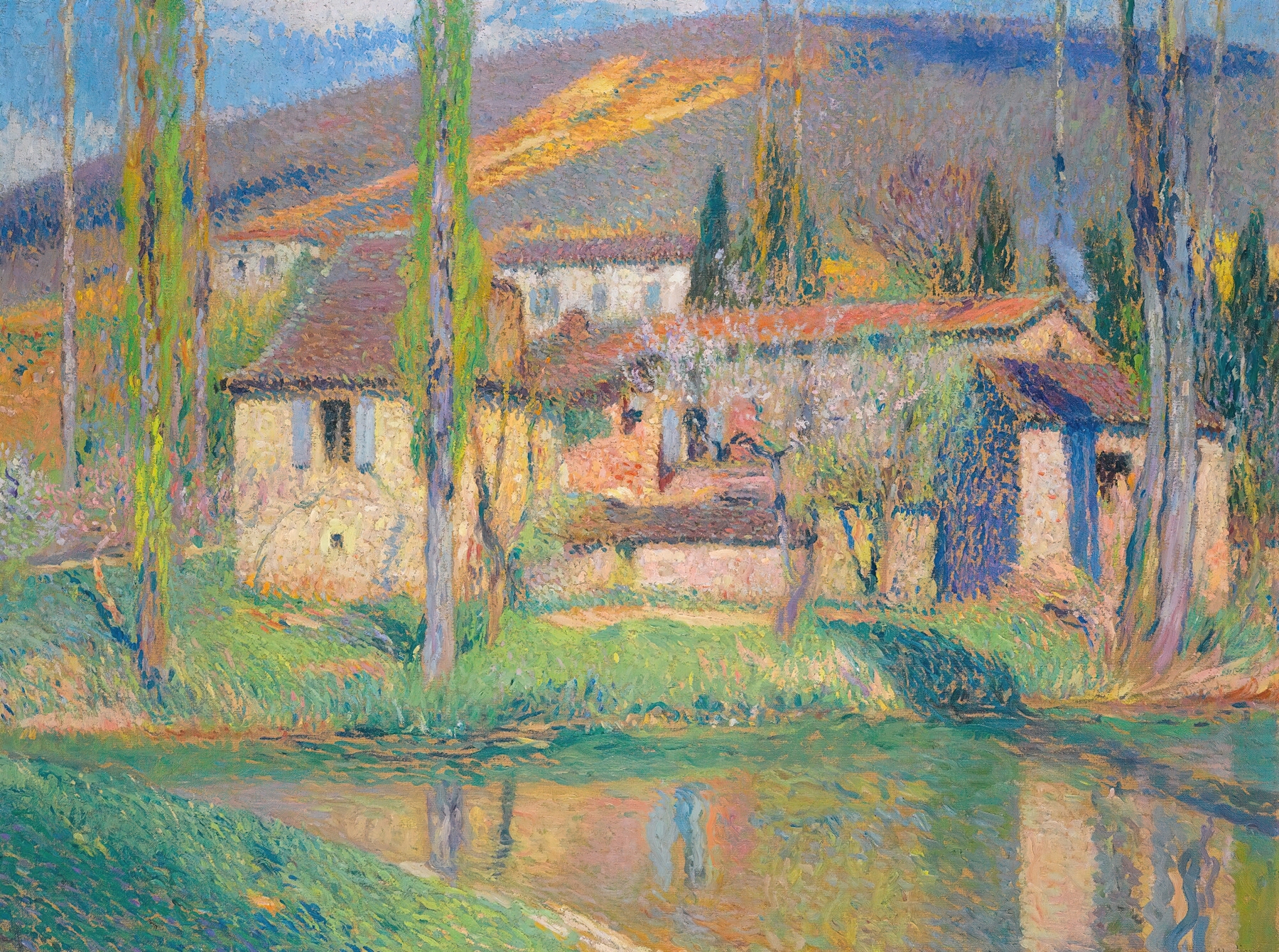 Labastide-Du-Vert by Henri Martin, oil on canvas depicting a vibrant landscape.