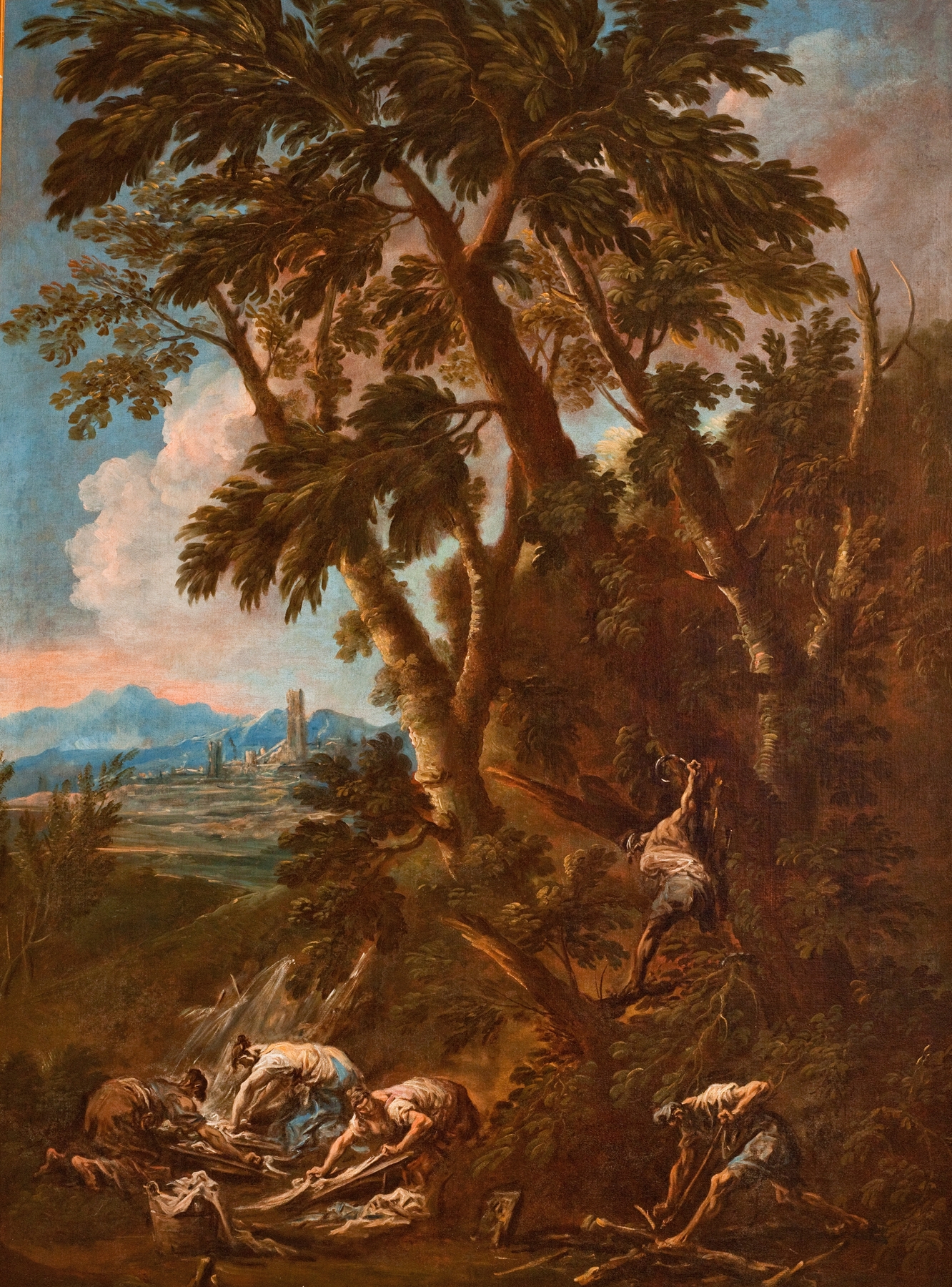 Washerwomen and Woodcutters, by Alessandro Magnasco, public domain